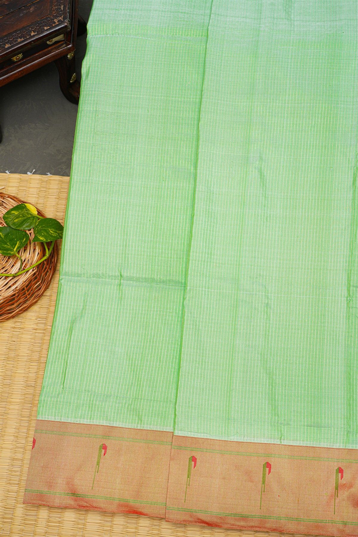 Paithani Silk Sea Green Saree