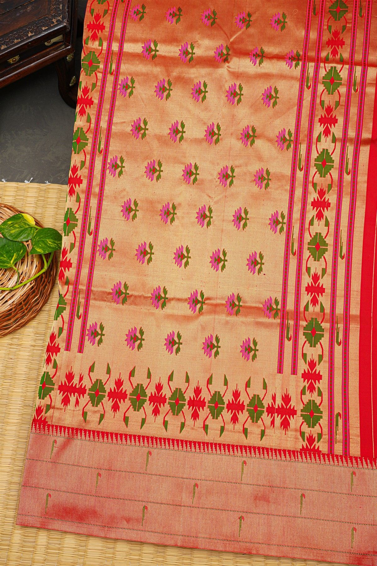 Paithani Silk Dark Purple Saree