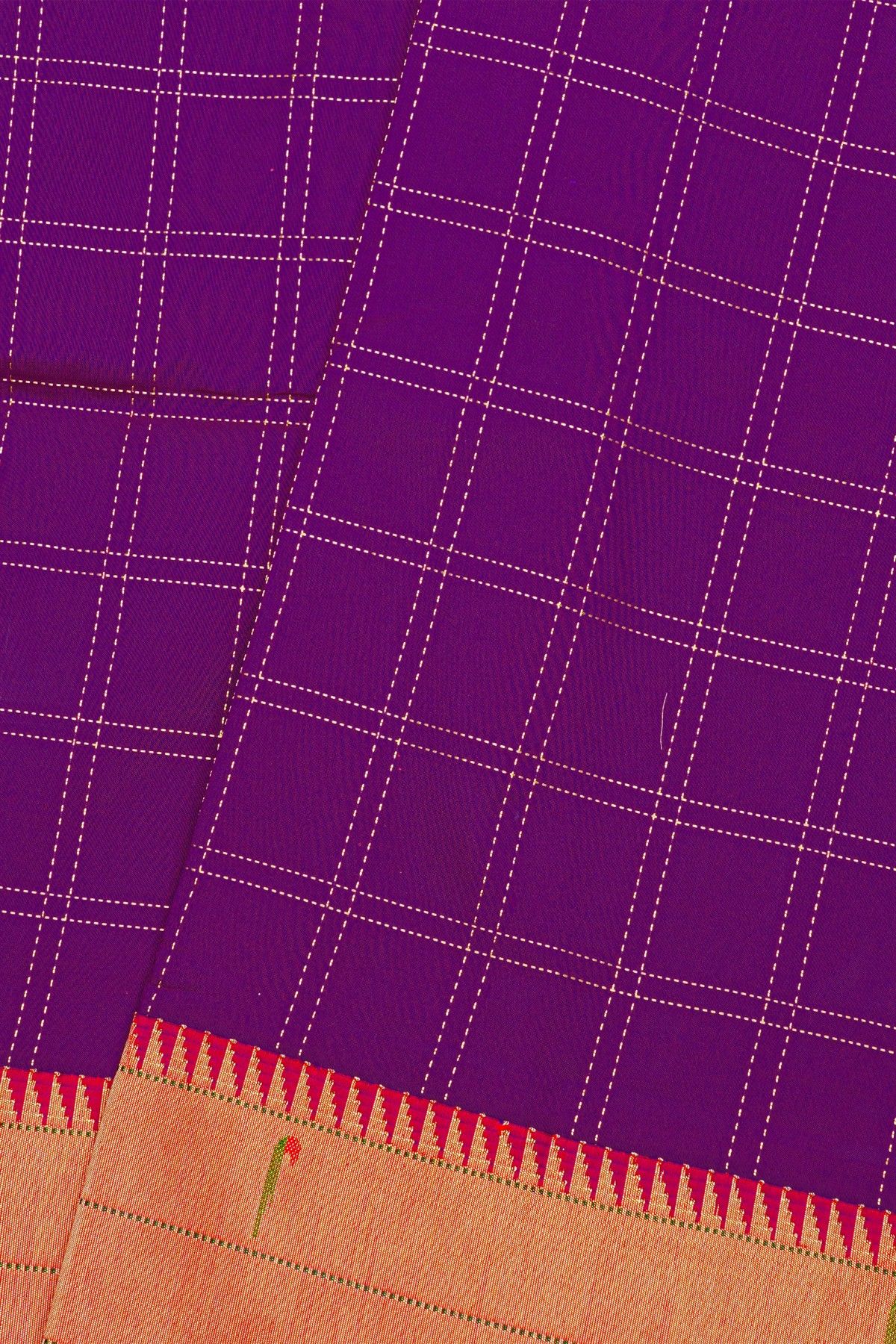 Paithani Silk Dark Purple Saree