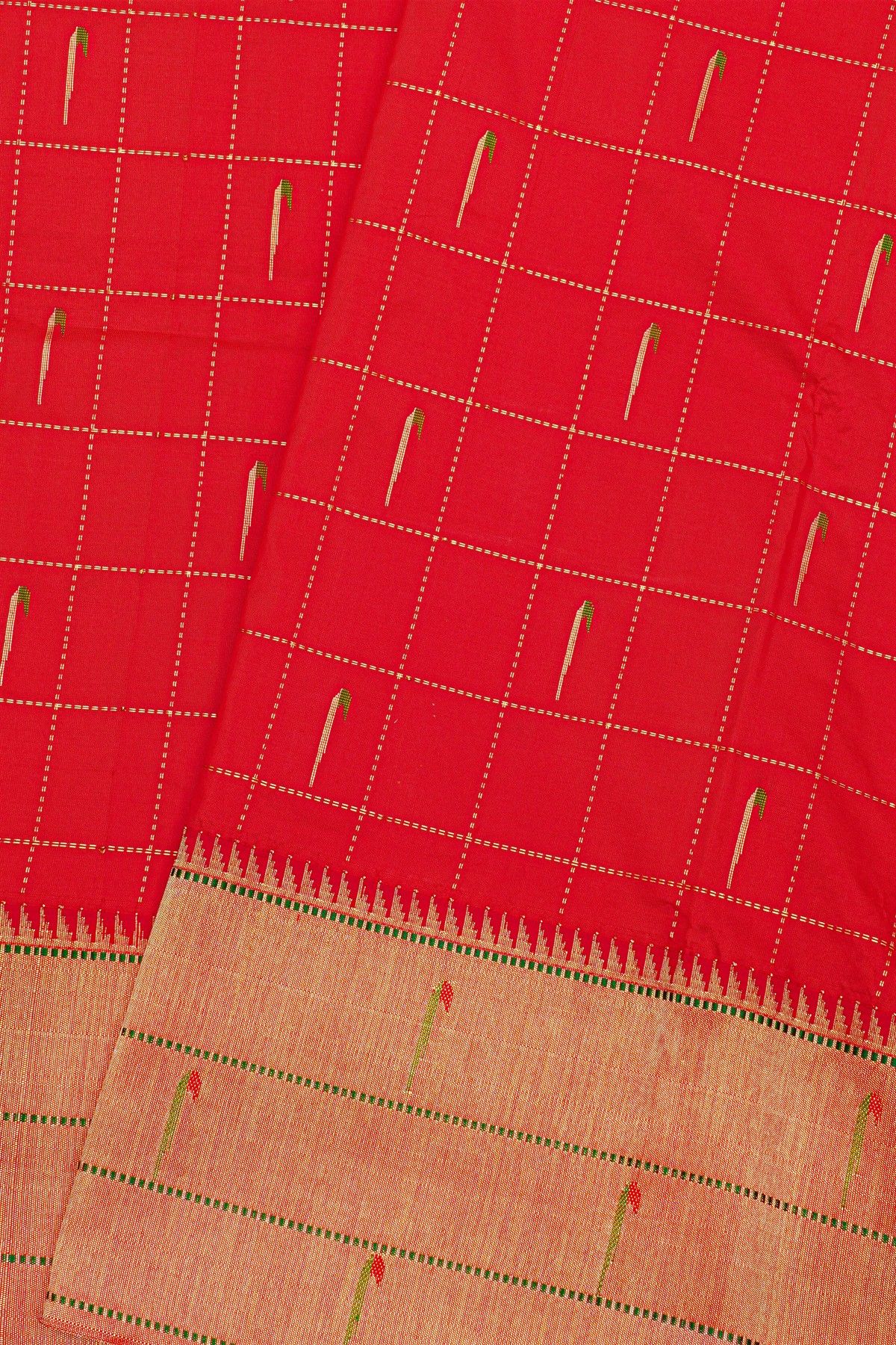 Paithani Silk Red Saree