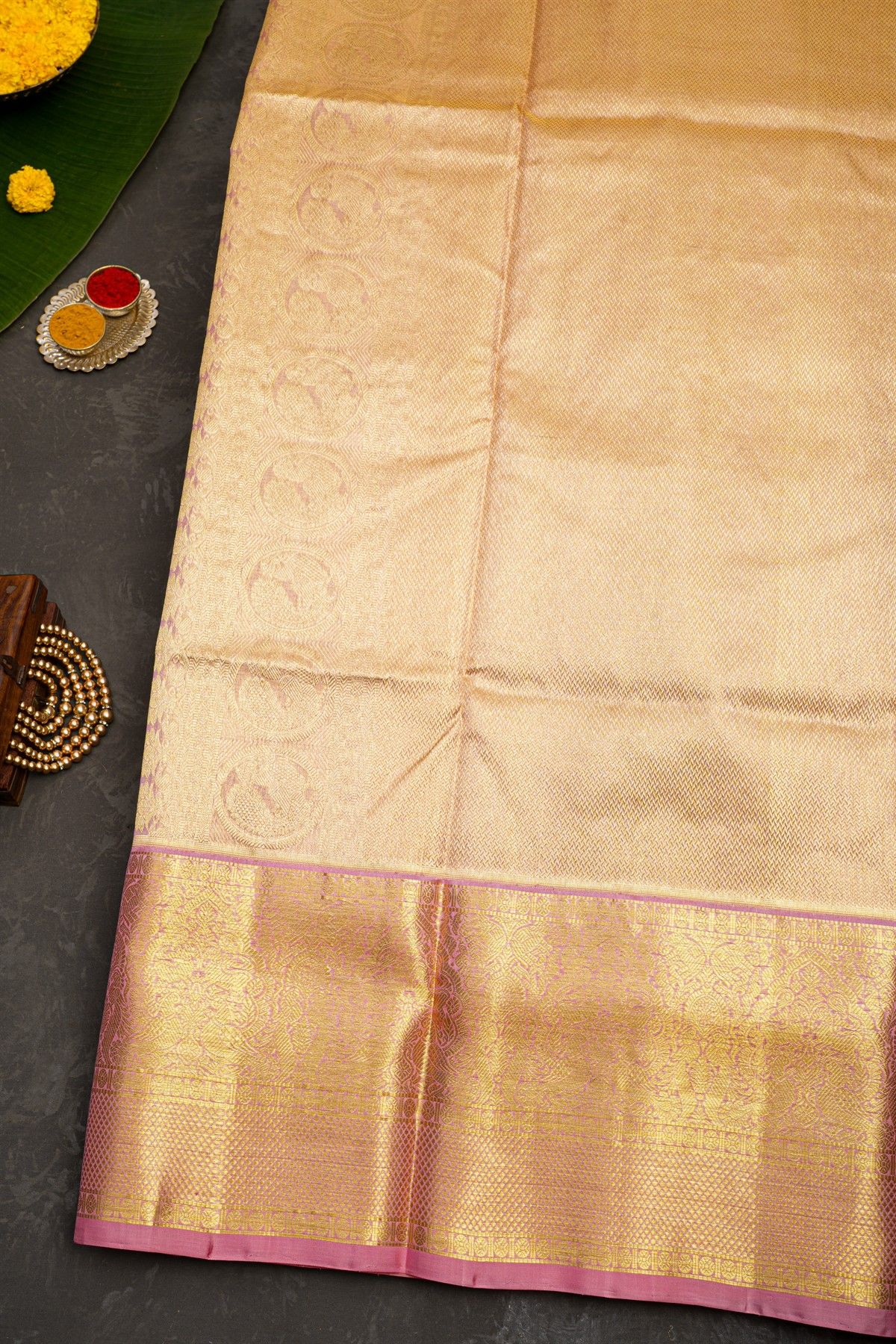 Venkatagiri Silk Rust Saree