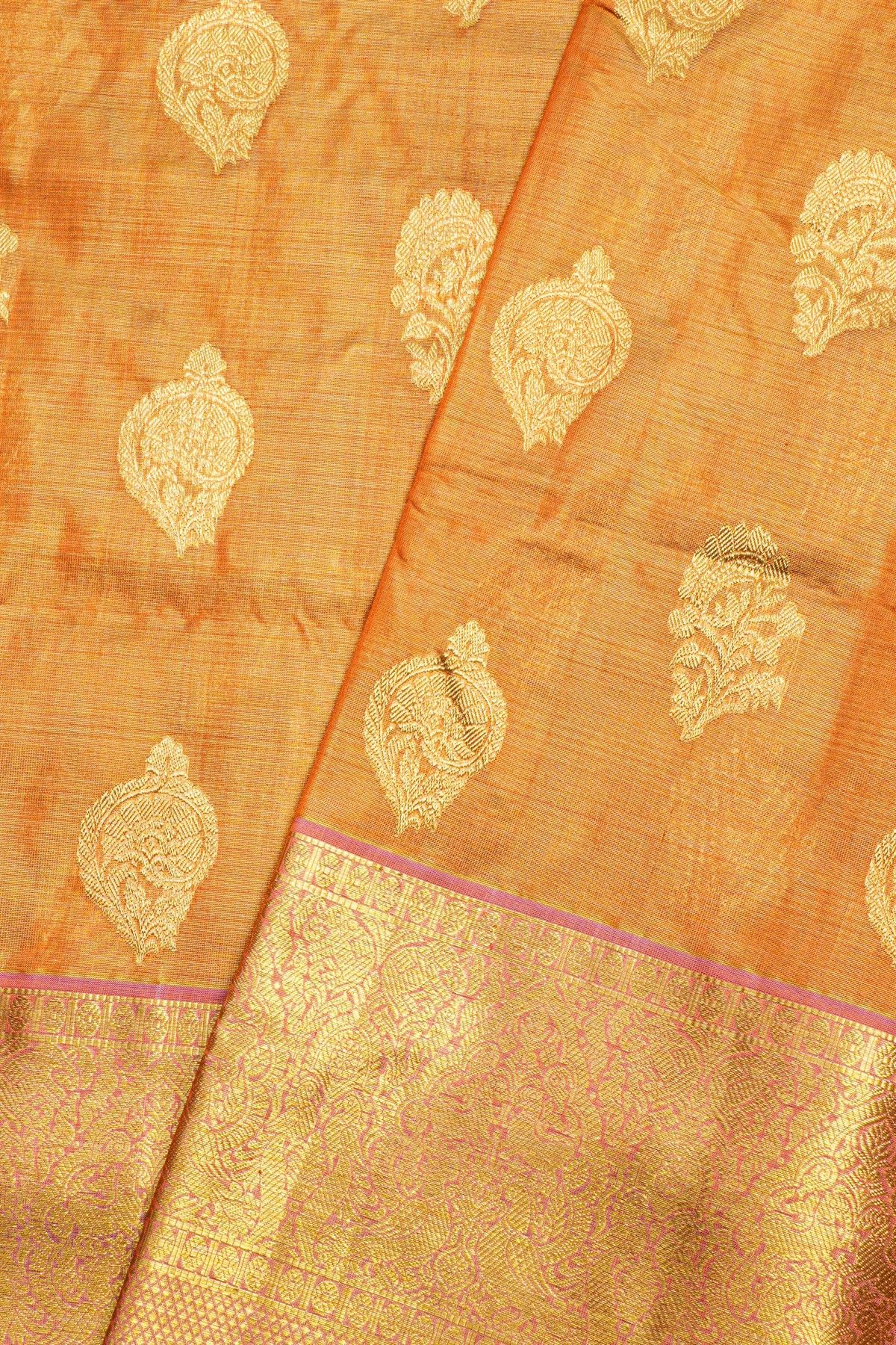 Venkatagiri Silk Rust Saree