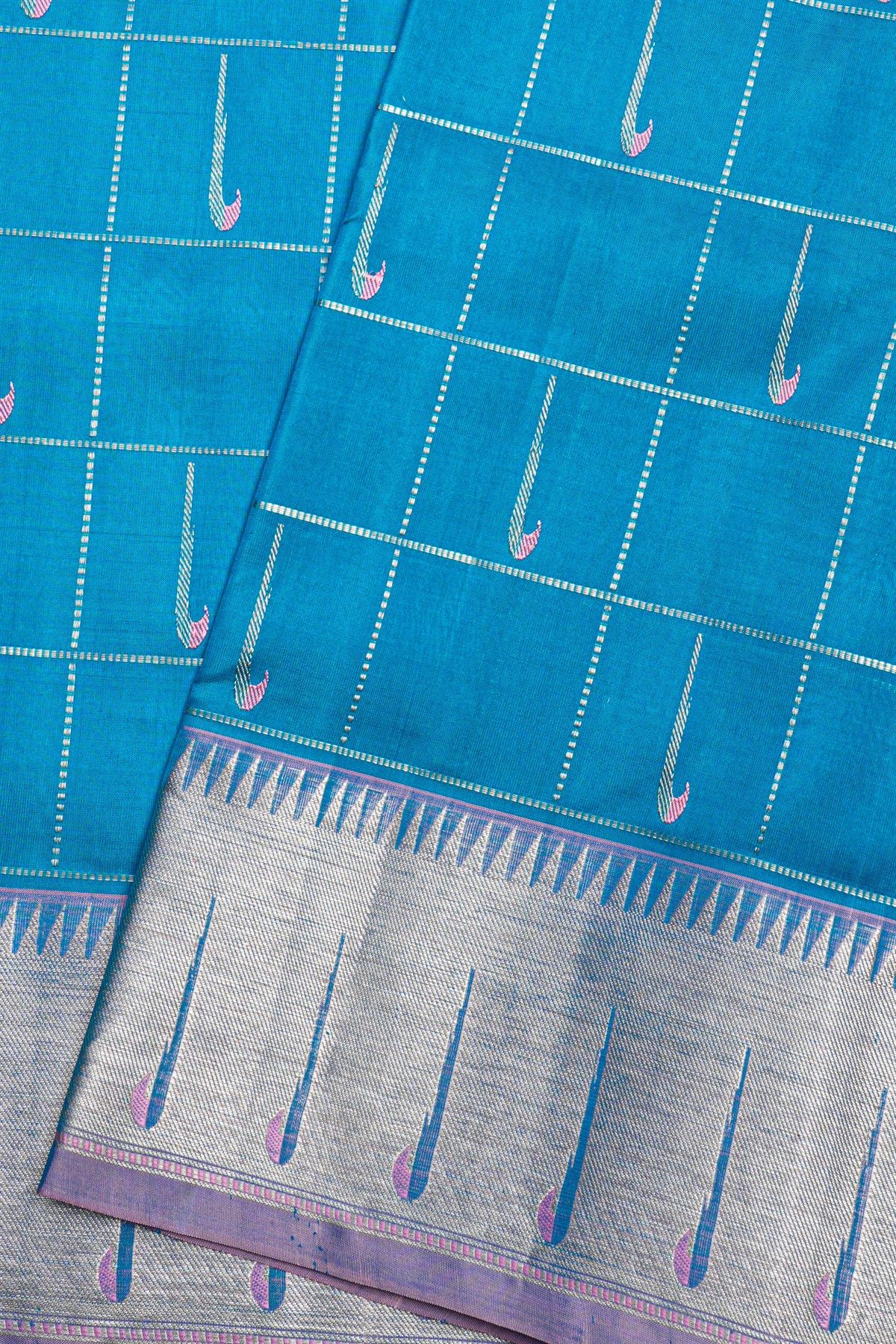 Venkatagiri Silk Sea Blue Saree