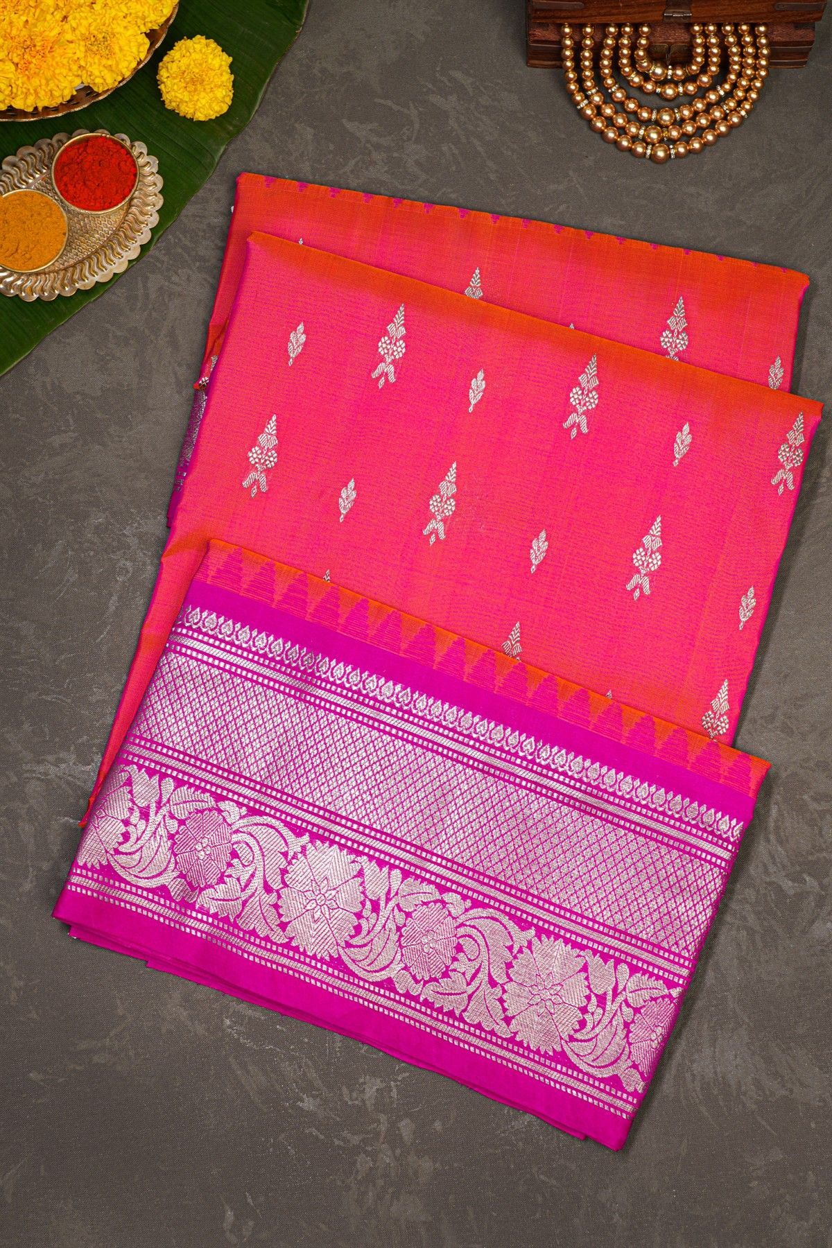 Venkatagiri Silk Pink Saree