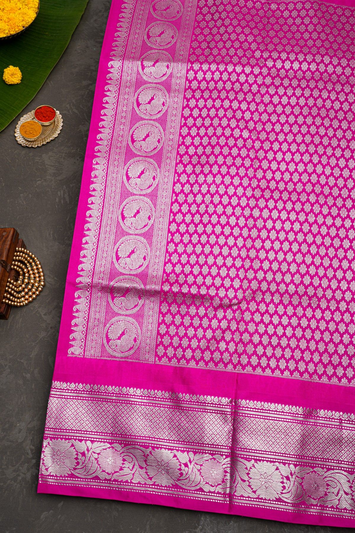 Venkatagiri Silk Pink Saree