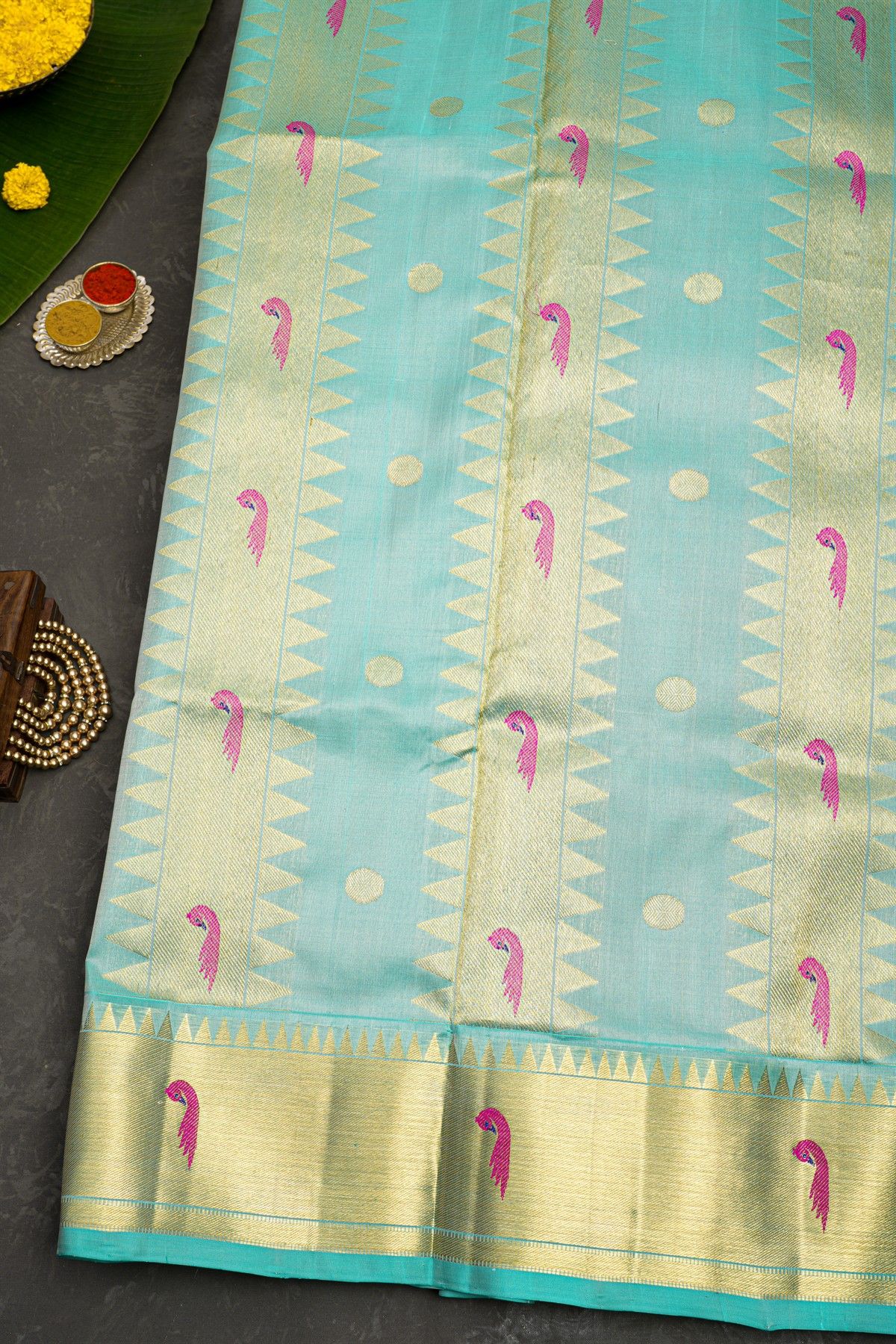 Venkatagiri Silk Light Beige Saree