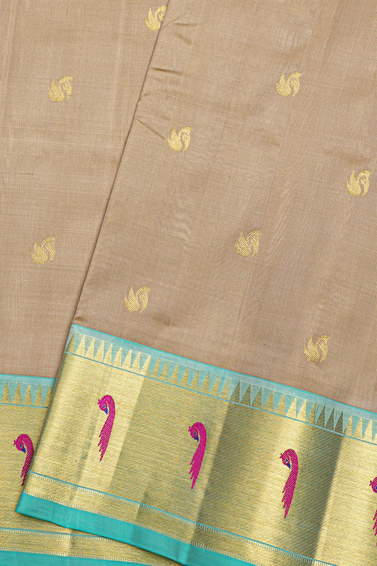 Venkatagiri Silk Light Beige Saree