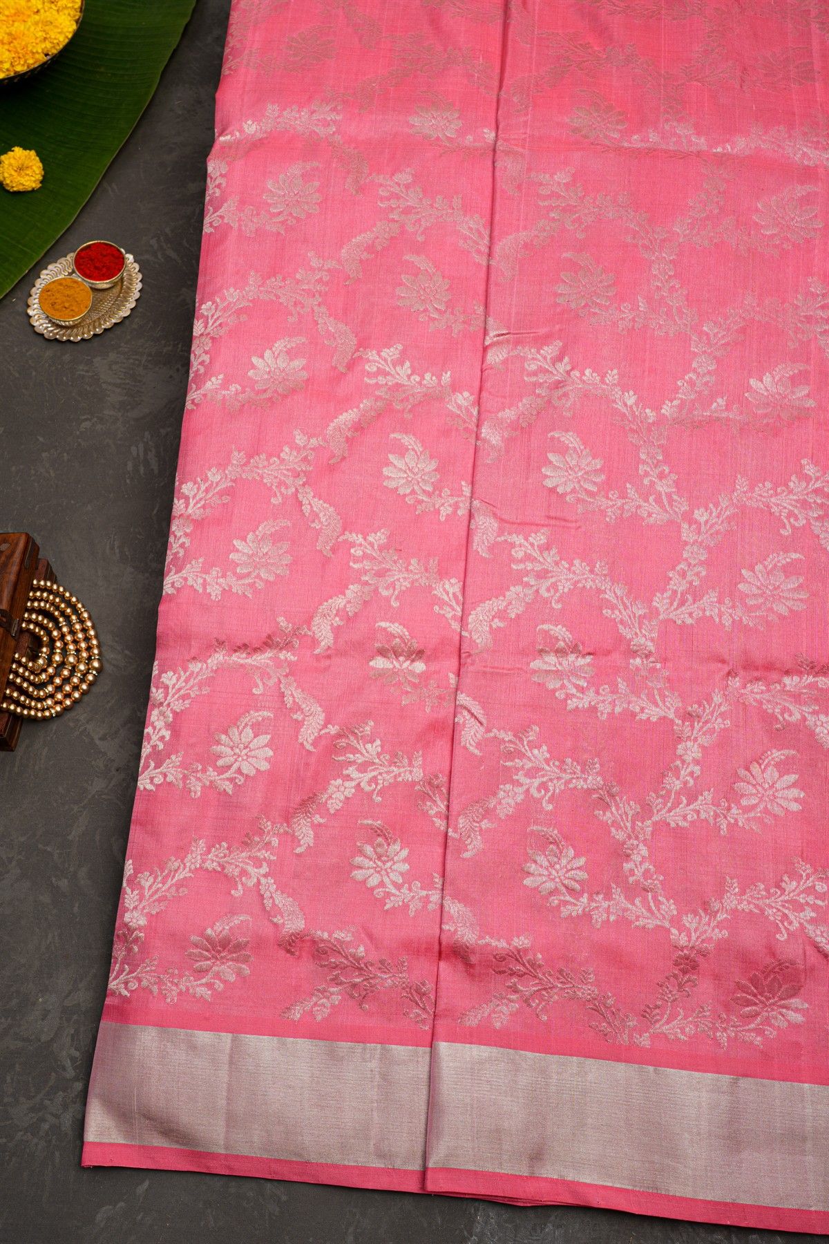 Venkatagiri Silk Pink Saree