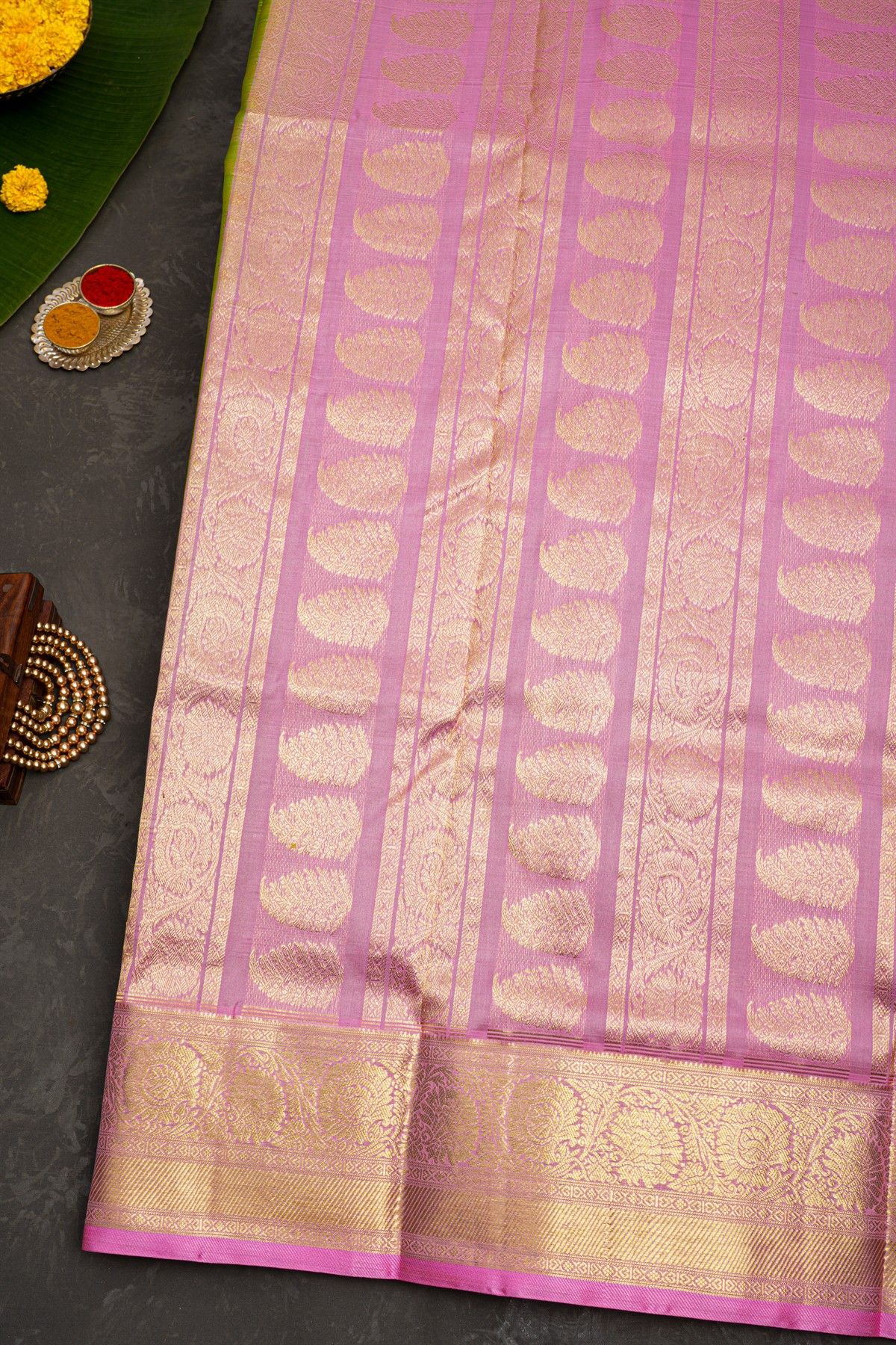 Venkatagiri Silk Parrot Green Saree