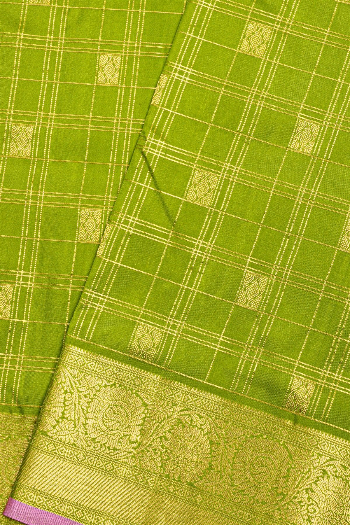 Venkatagiri Silk Parrot Green Saree