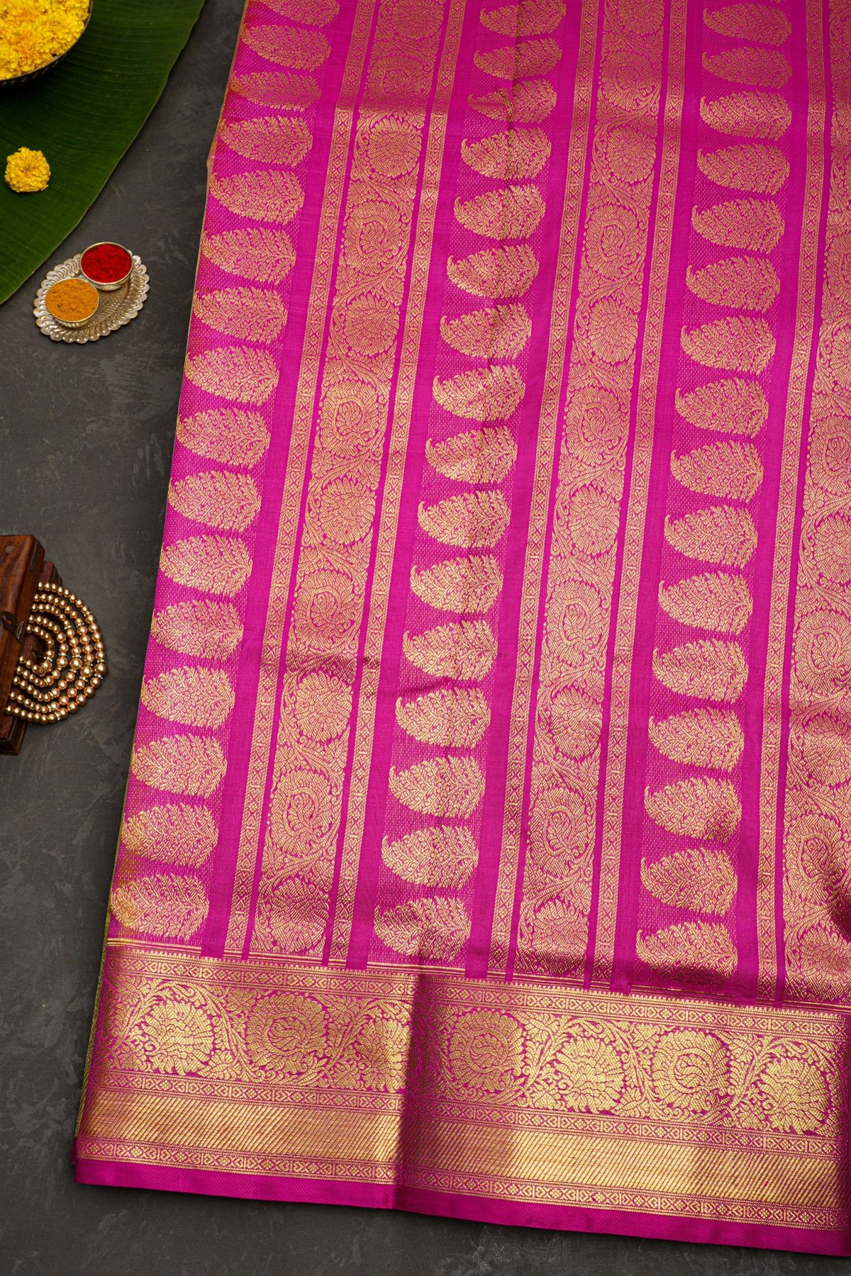 Venkatagiri Silk Mustard Saree