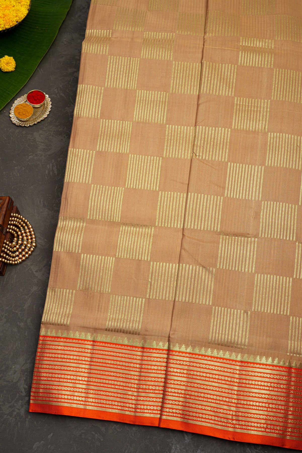 Venkatagiri Silk Cream Saree