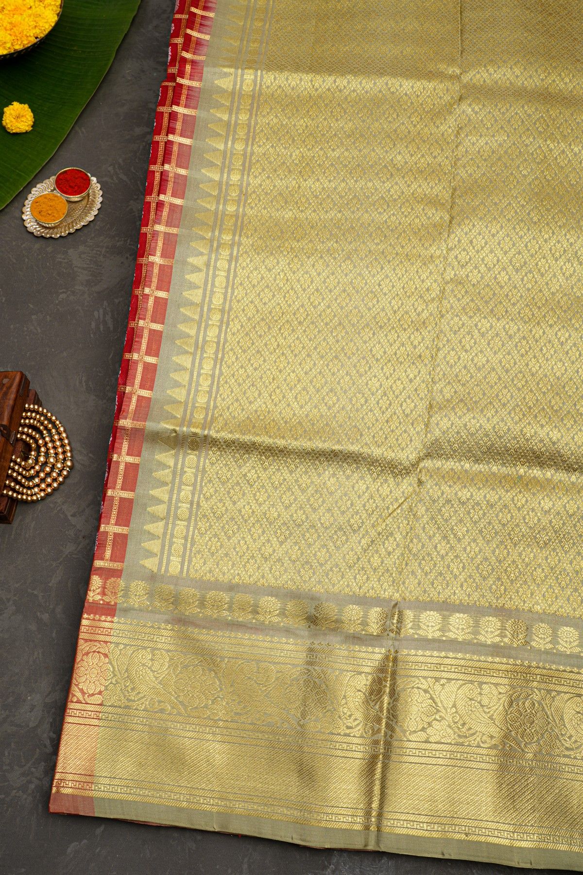 Venkatagiri Silk Red Saree