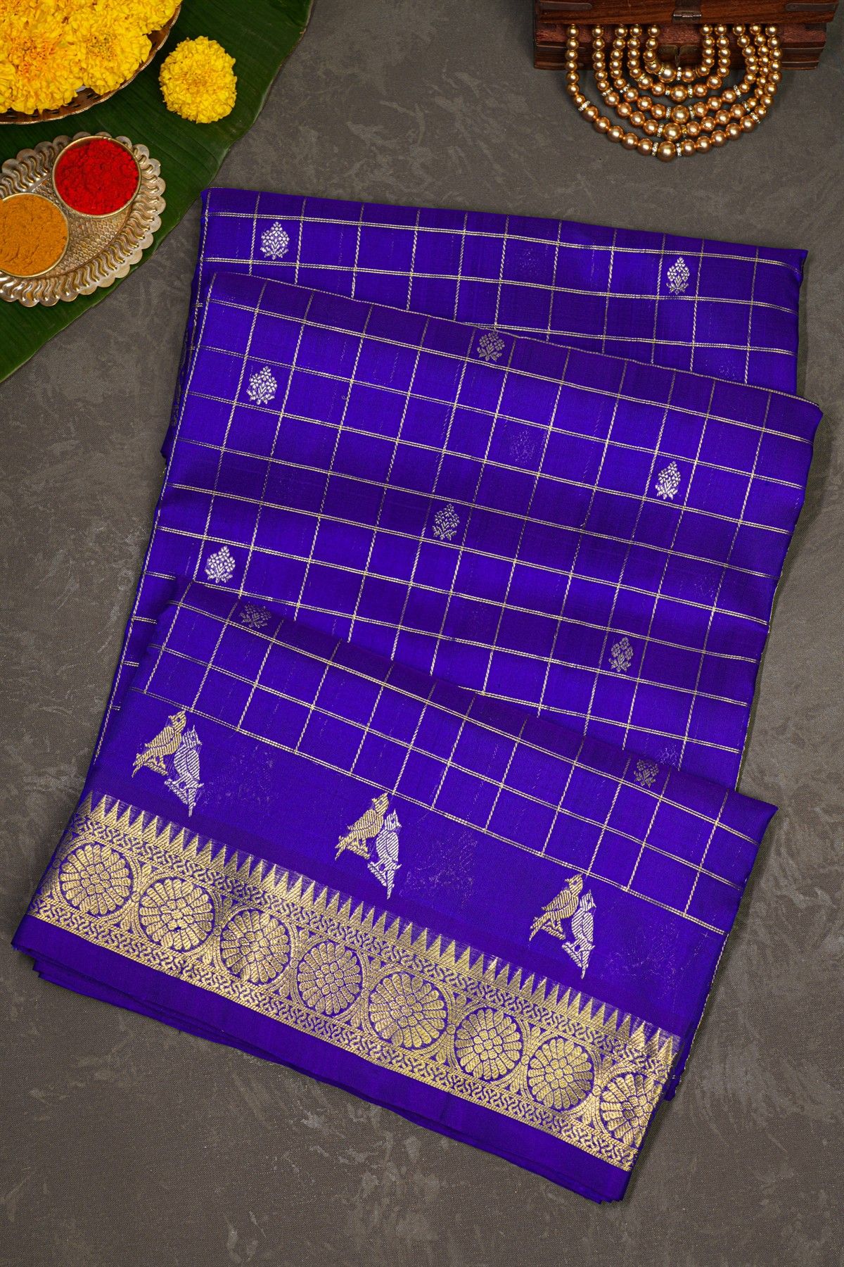 Venkatagiri Silk Royal Blue Saree