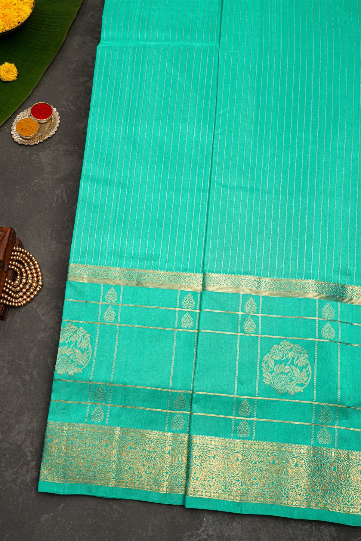Venkatagiri Silk Sea Green Saree