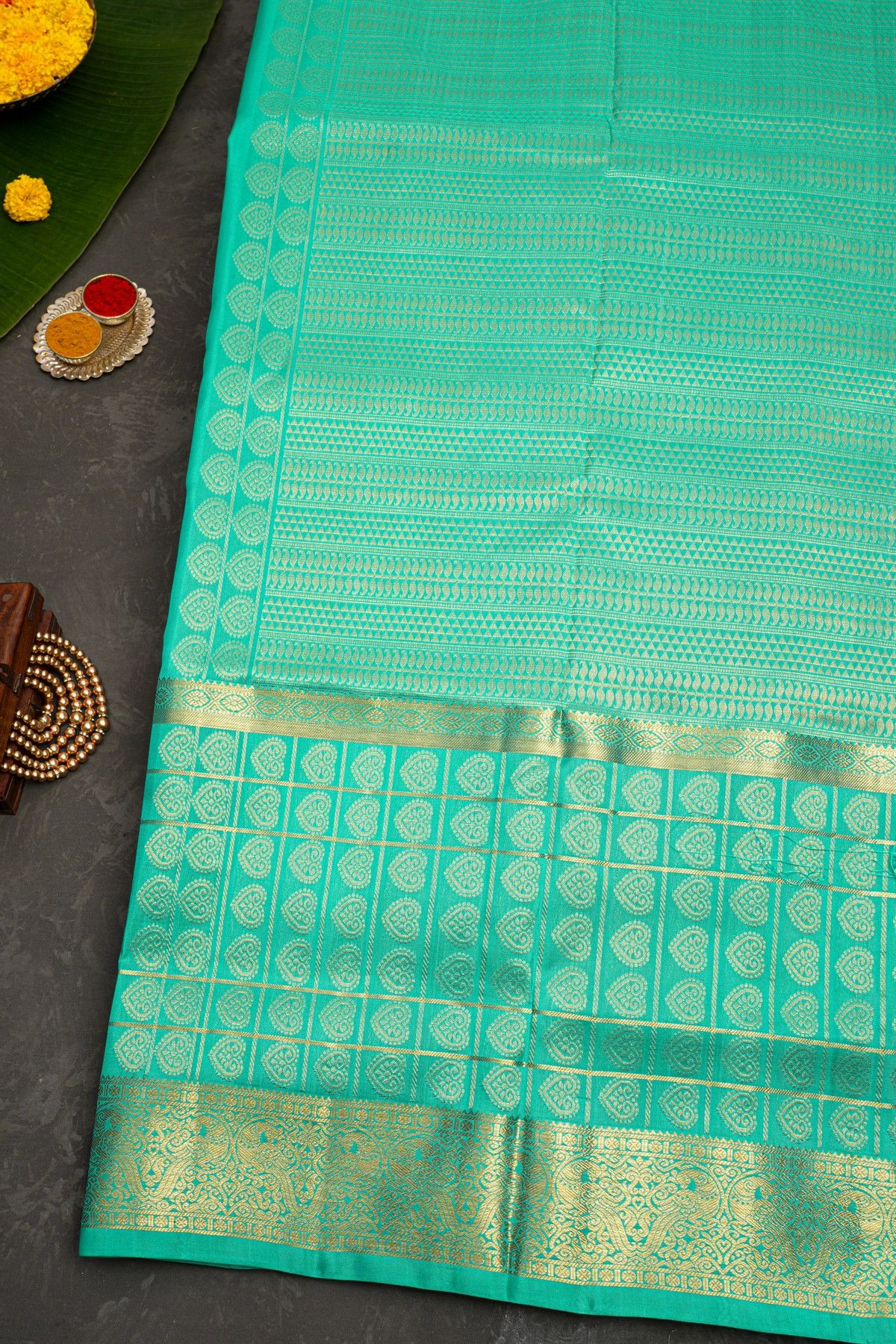 Venkatagiri Silk Sea Green Saree