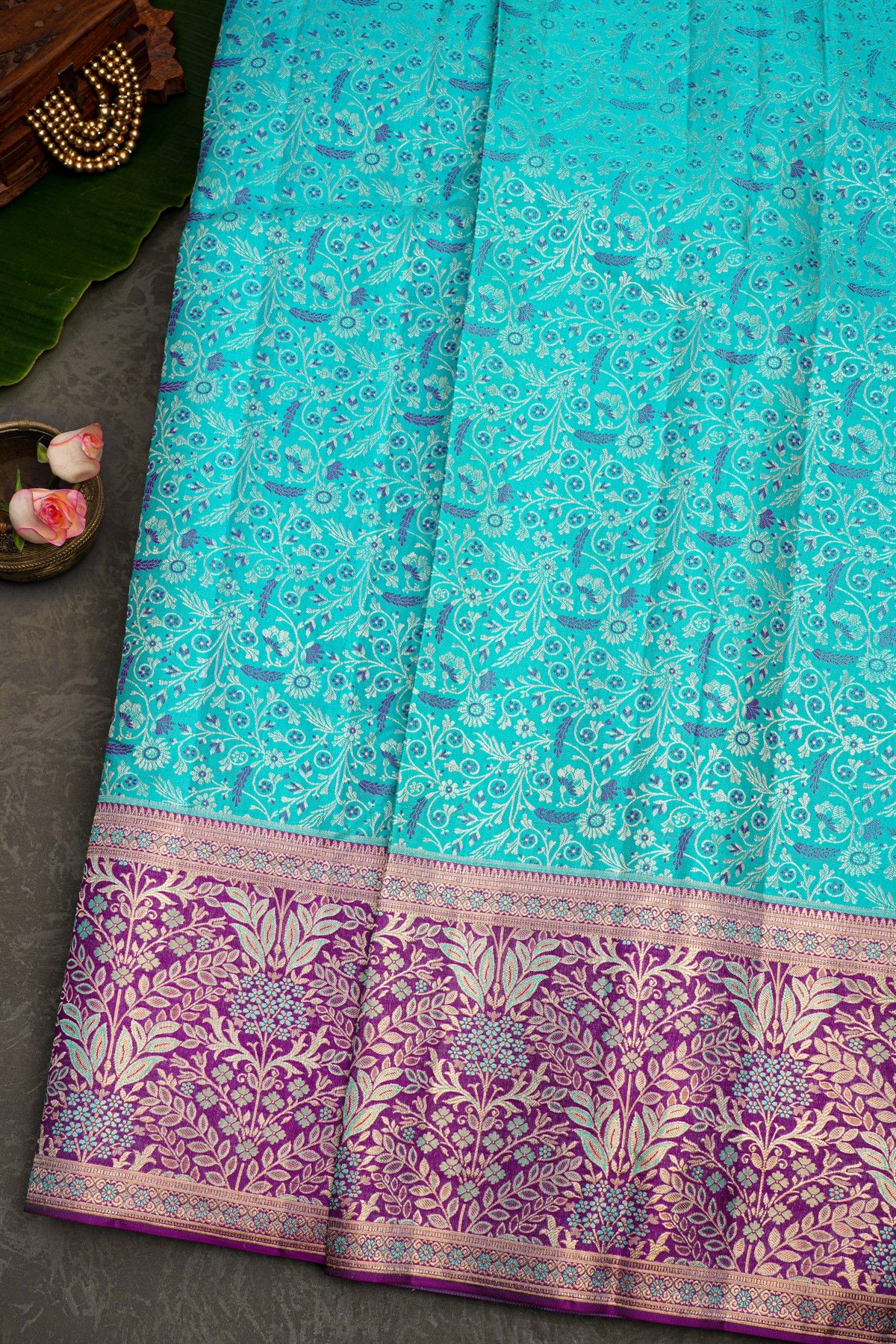 Kancheepuram Silk Sky Blue Saree