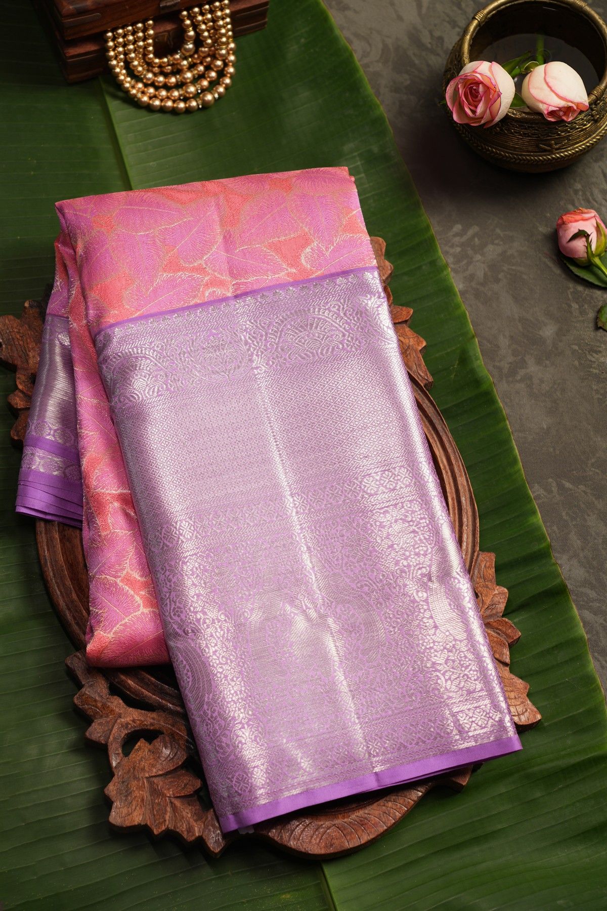 Kancheepuram  Silk Pink Saree