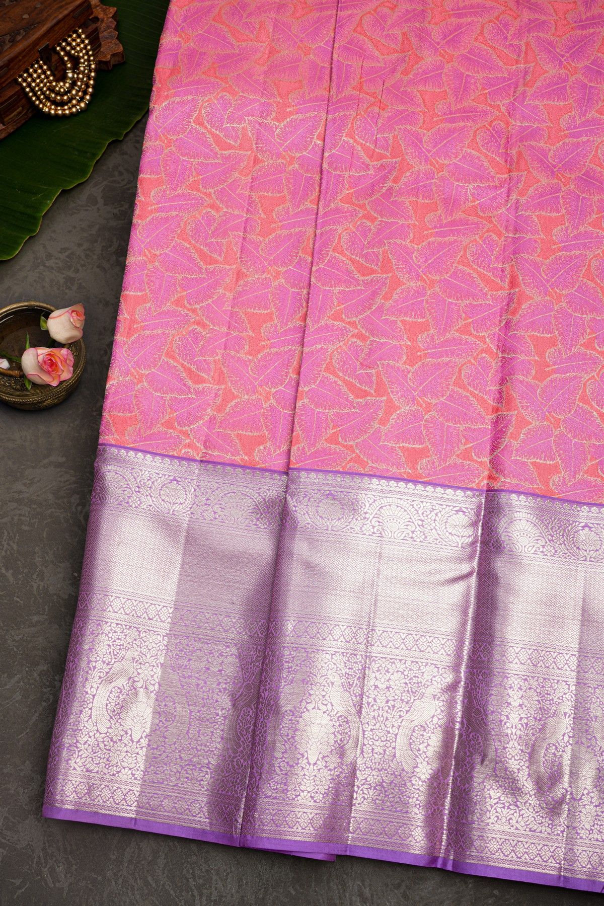 Kancheepuram  Silk Pink Saree