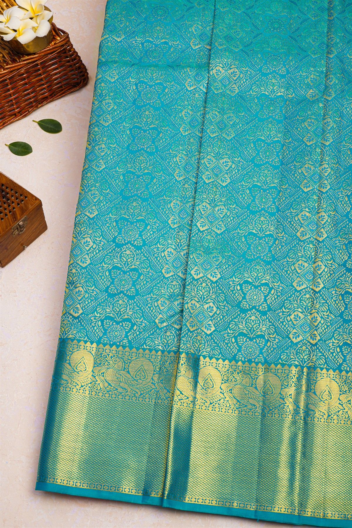 Kancheepuram Silk Sea Blue Saree