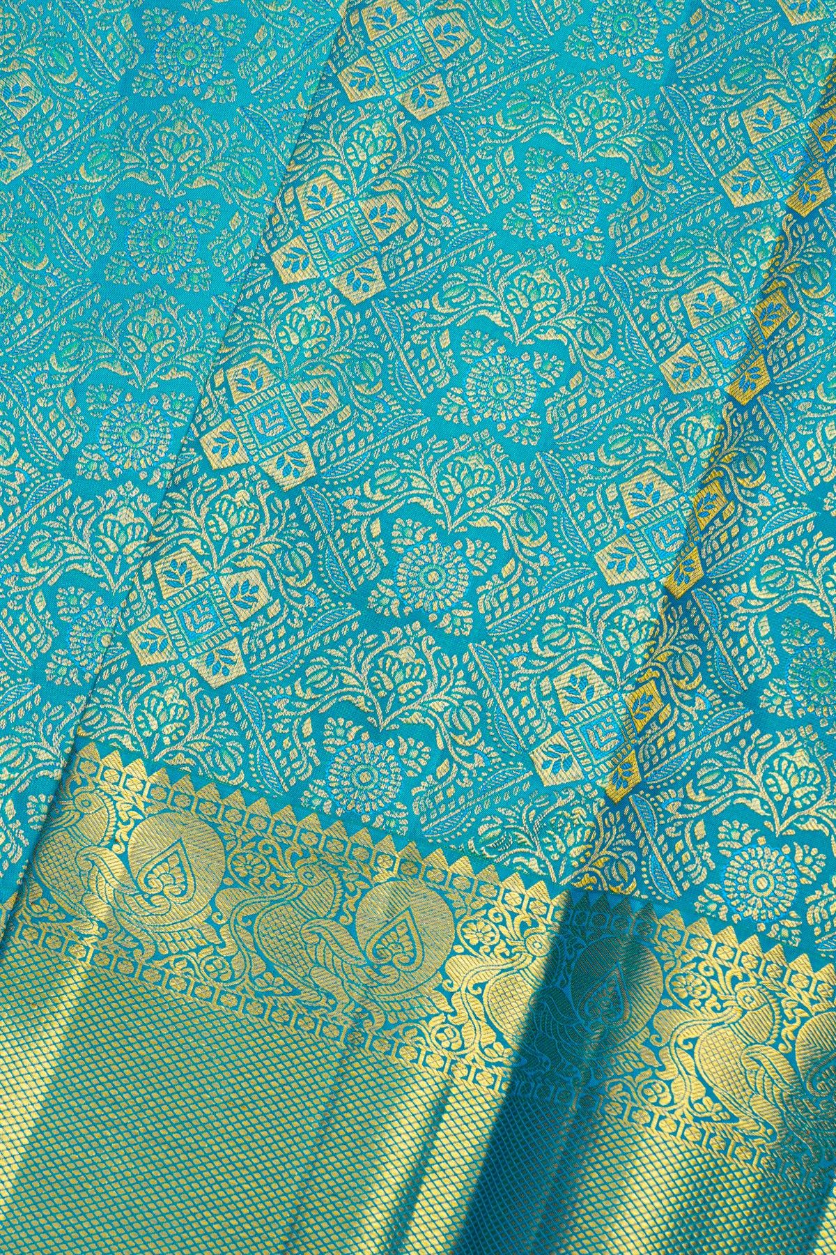 Kancheepuram Silk Sea Blue Saree