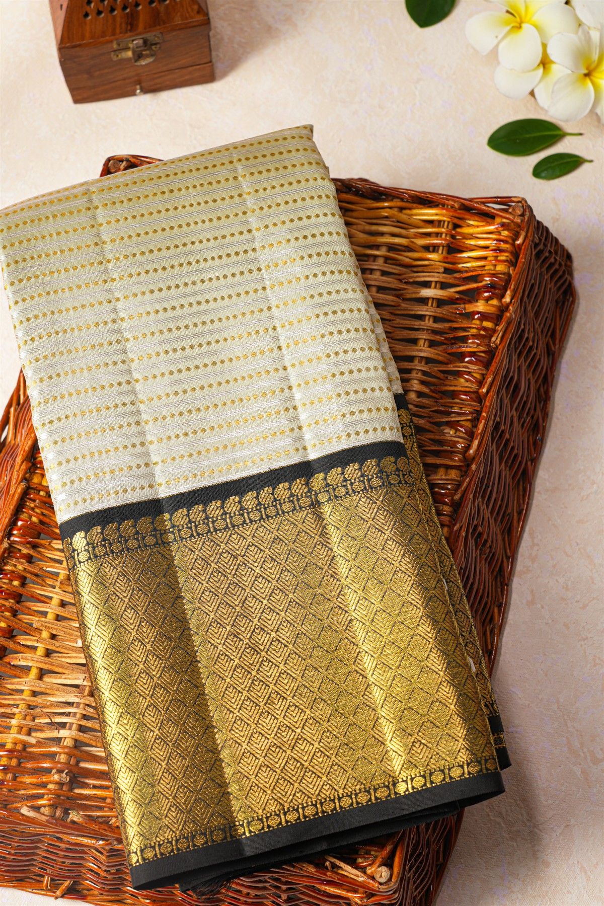 Kancheepuram Silk Off White Saree