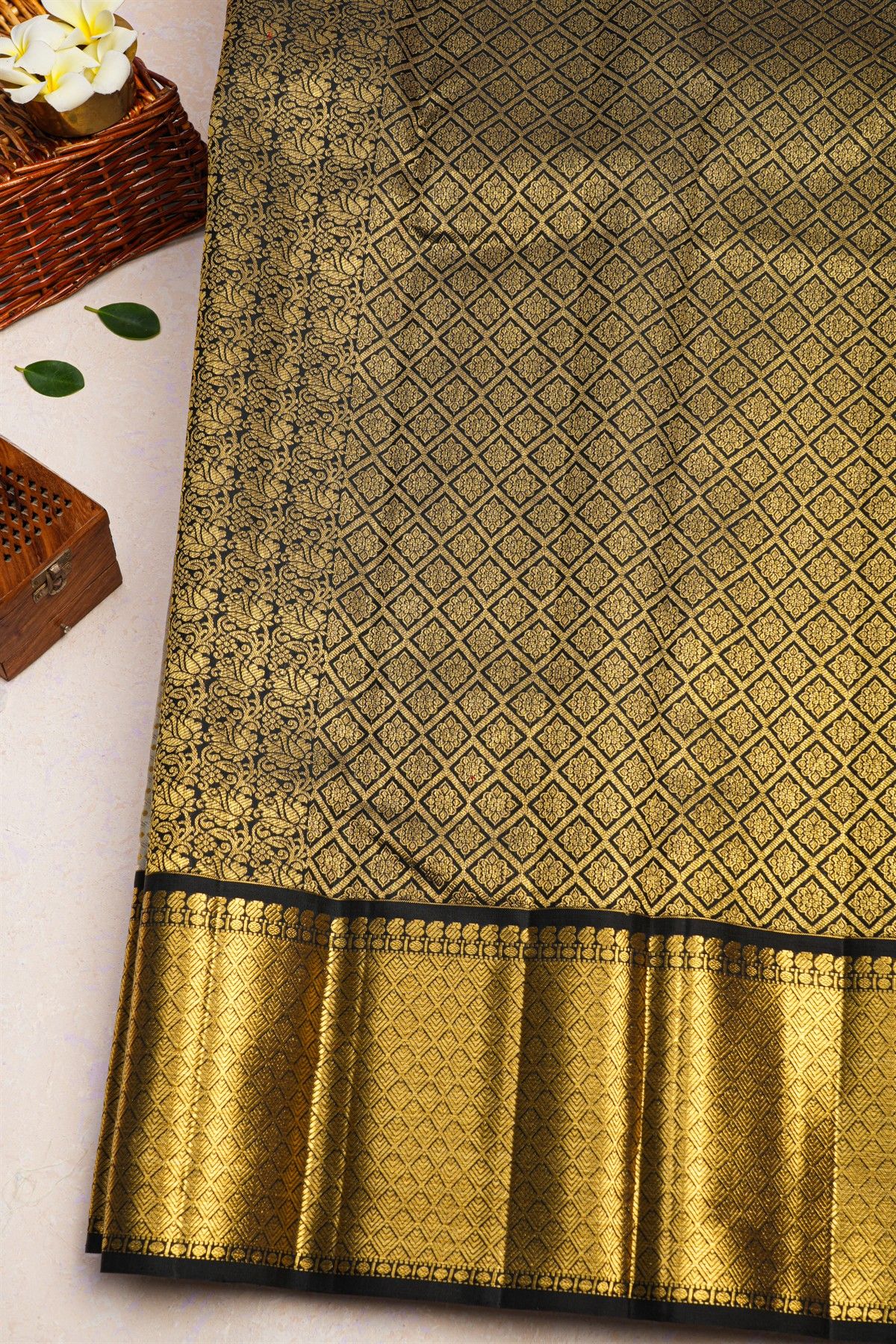 Kancheepuram Silk Off White Saree