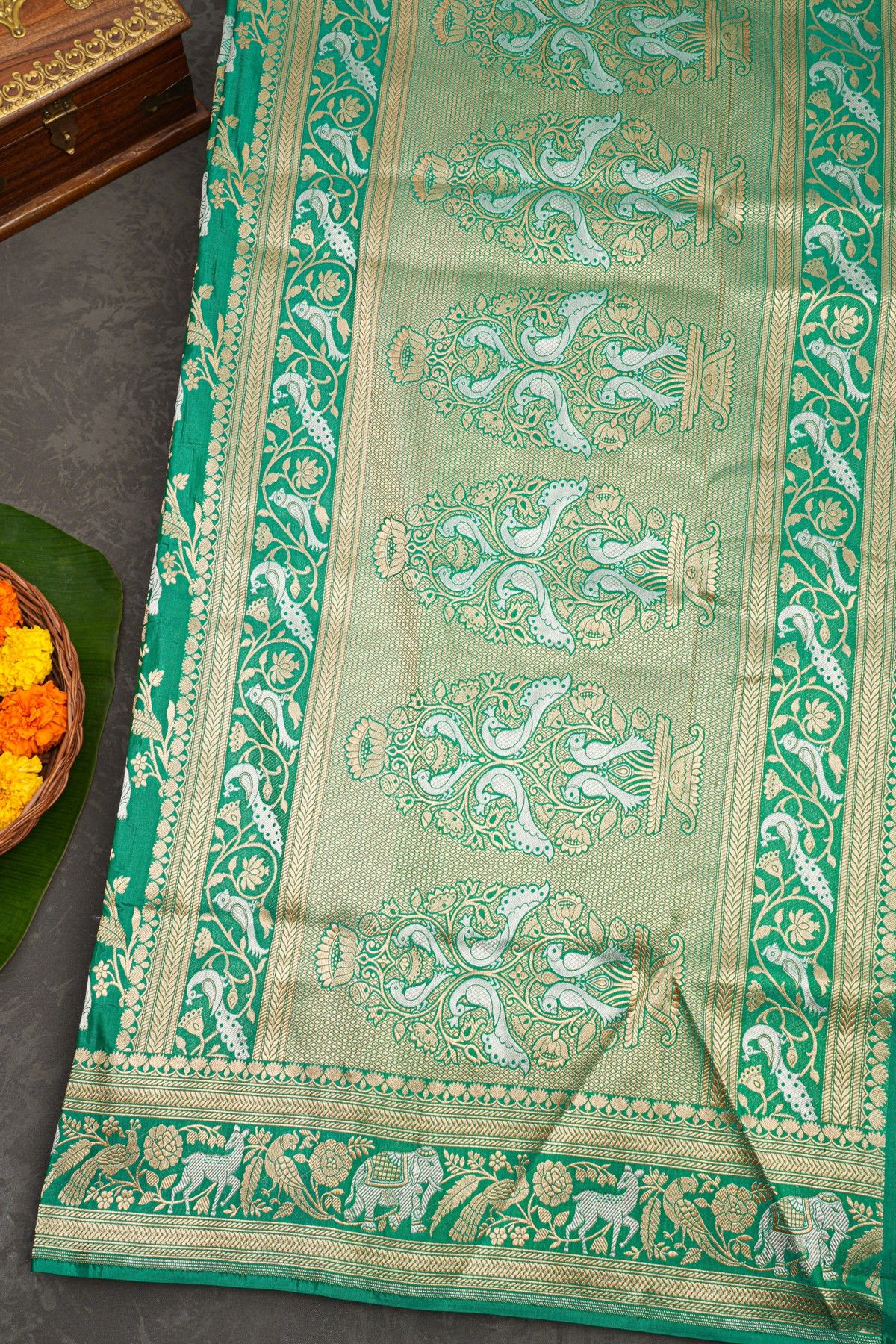 Banarasi Silk Sea Green Saree
