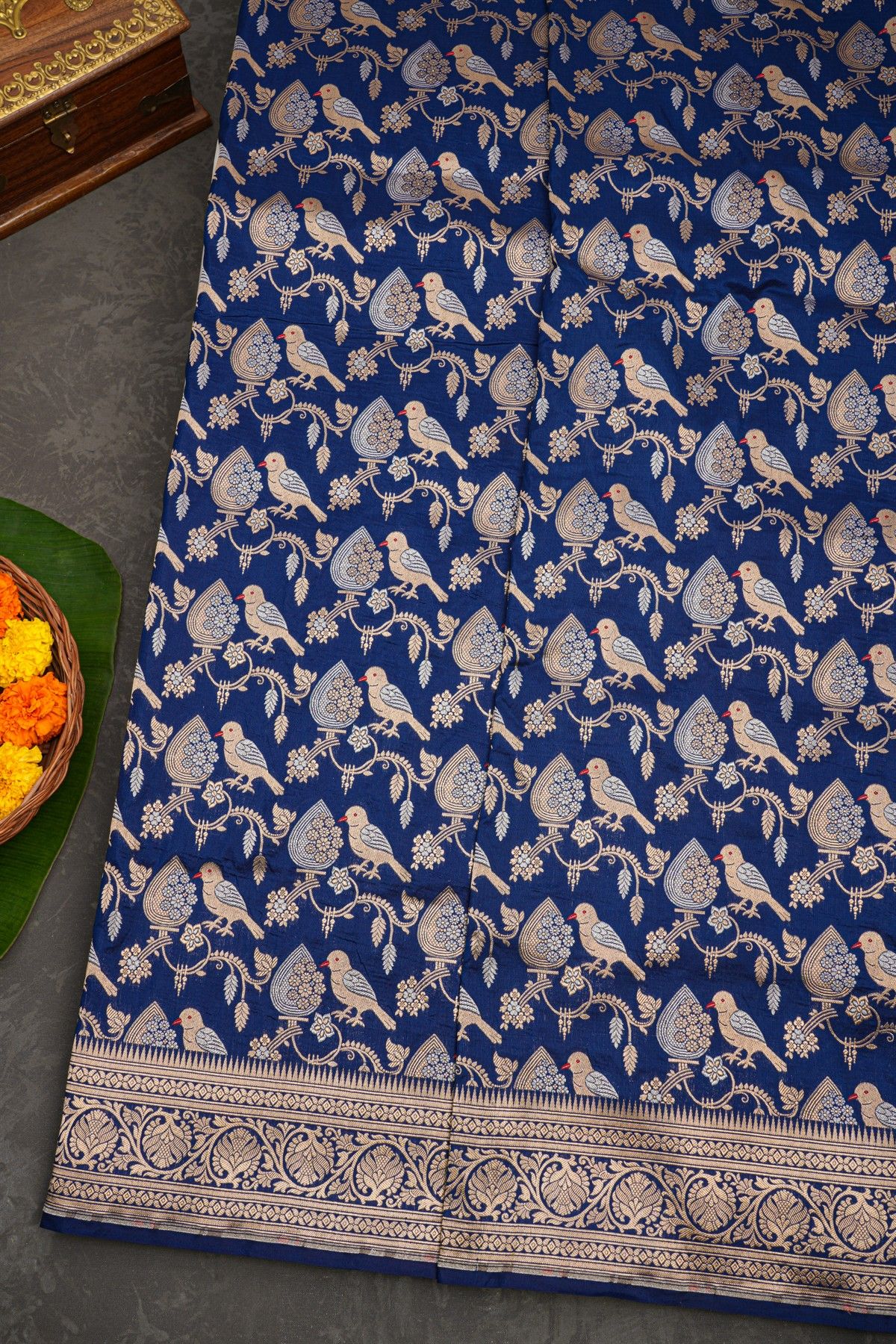 Banarasi Silk Navy Blue Saree