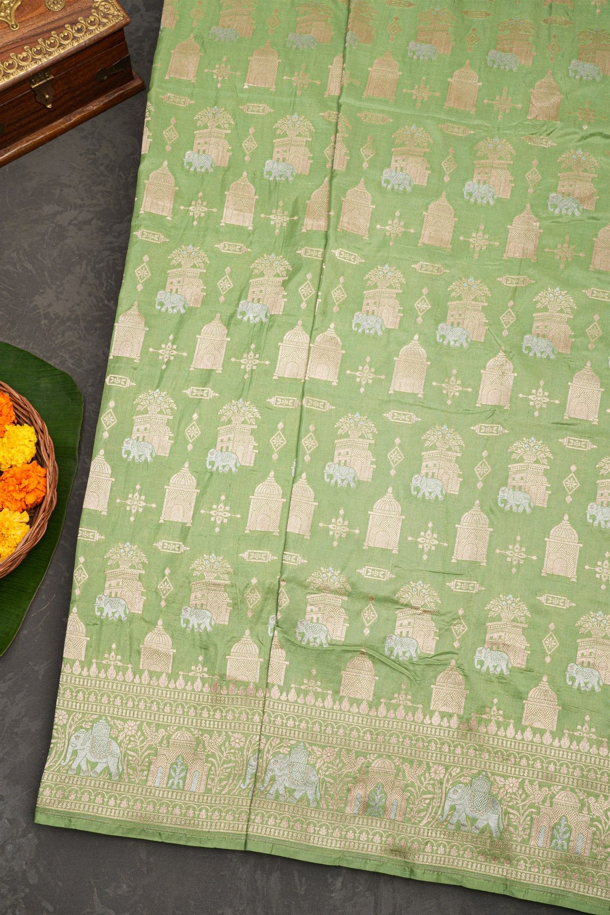 Banarasi Silk Light Green Saree