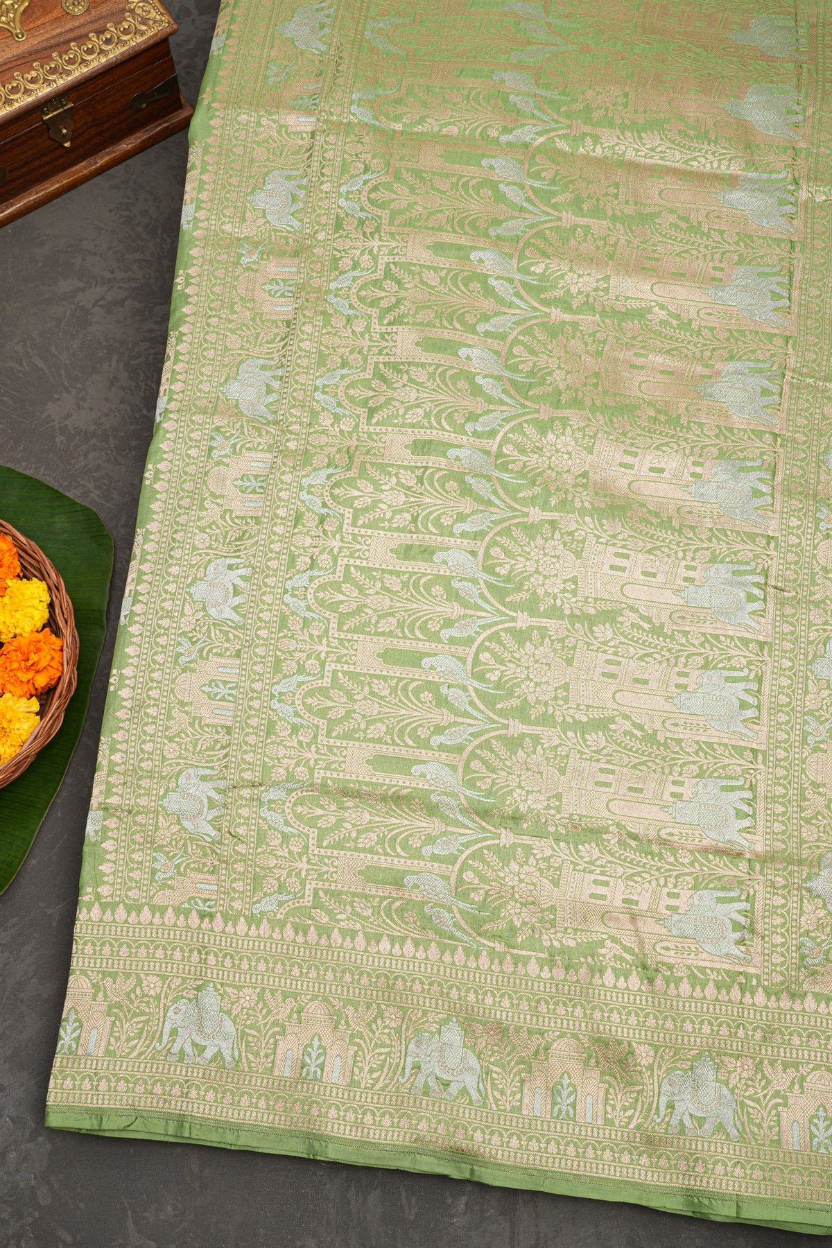 Banarasi Silk Light Green Saree