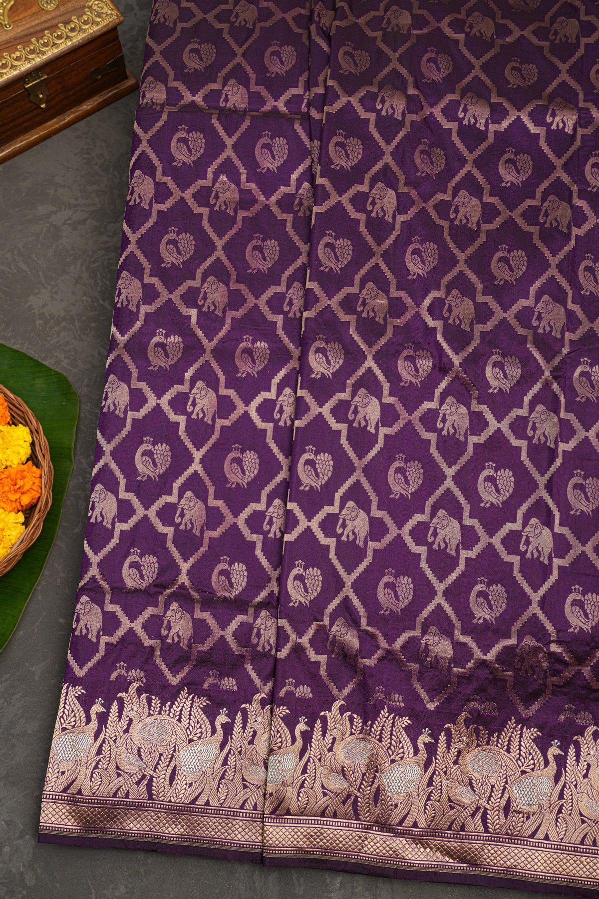 Banarasi Silk Navy Blue Saree