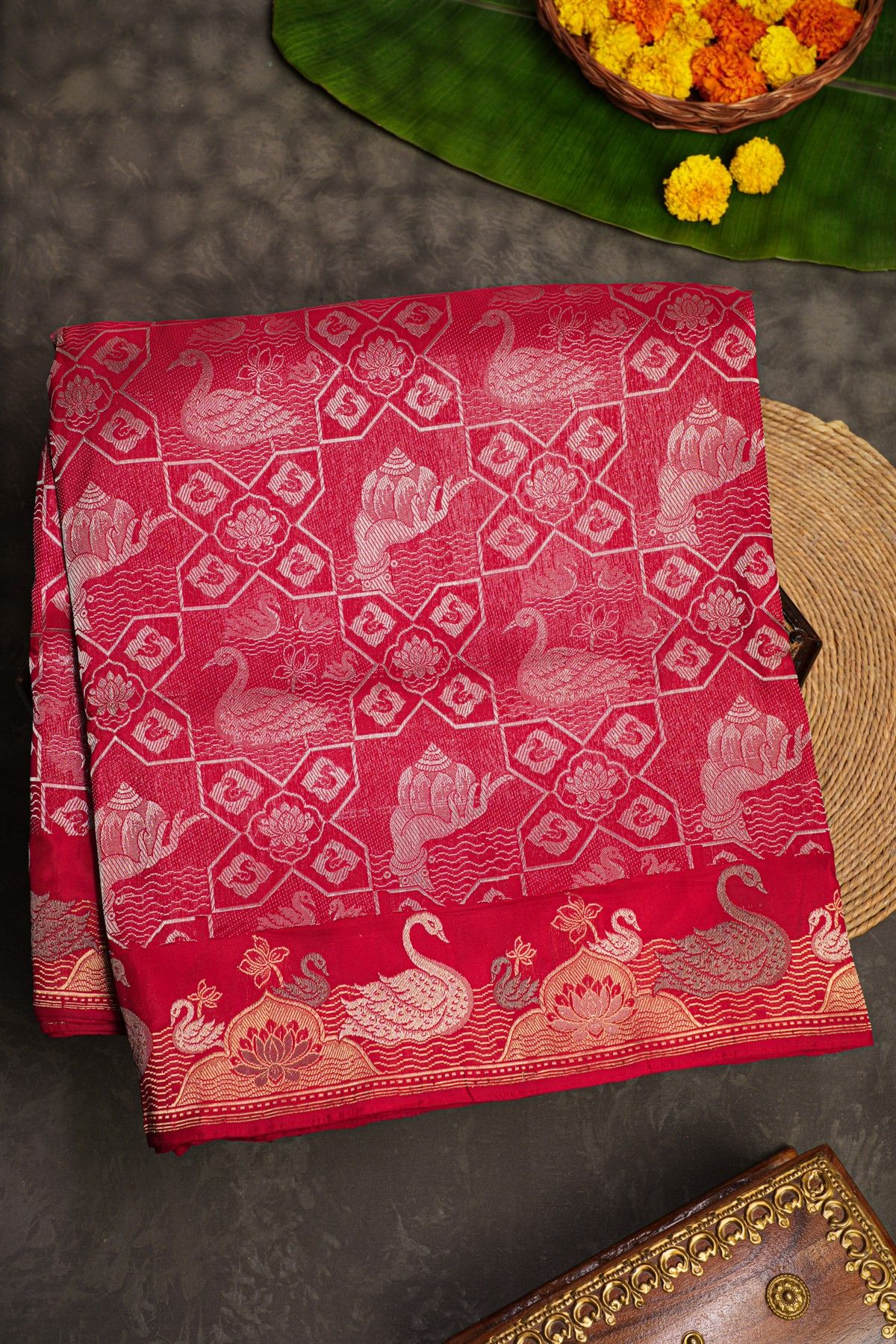 Banarasi Silk Red Saree