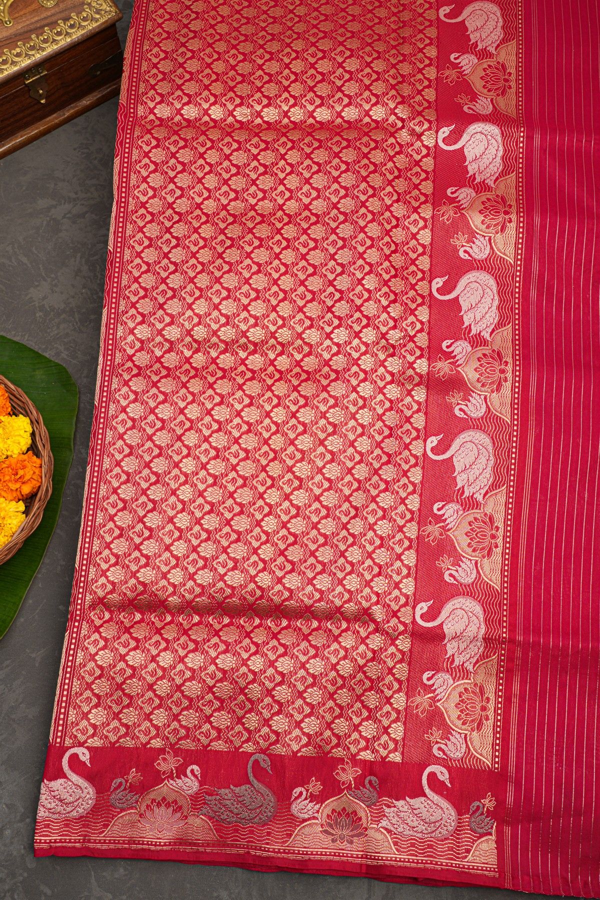 Banarasi Silk Red Saree