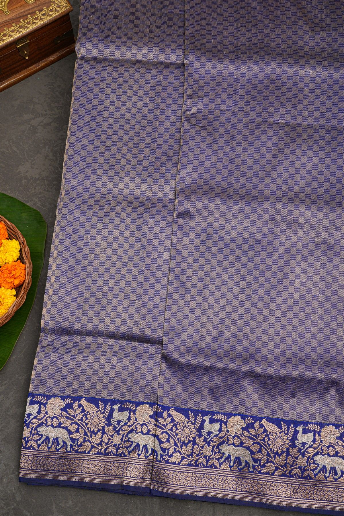 Banarasi Silk Navy Blue Saree