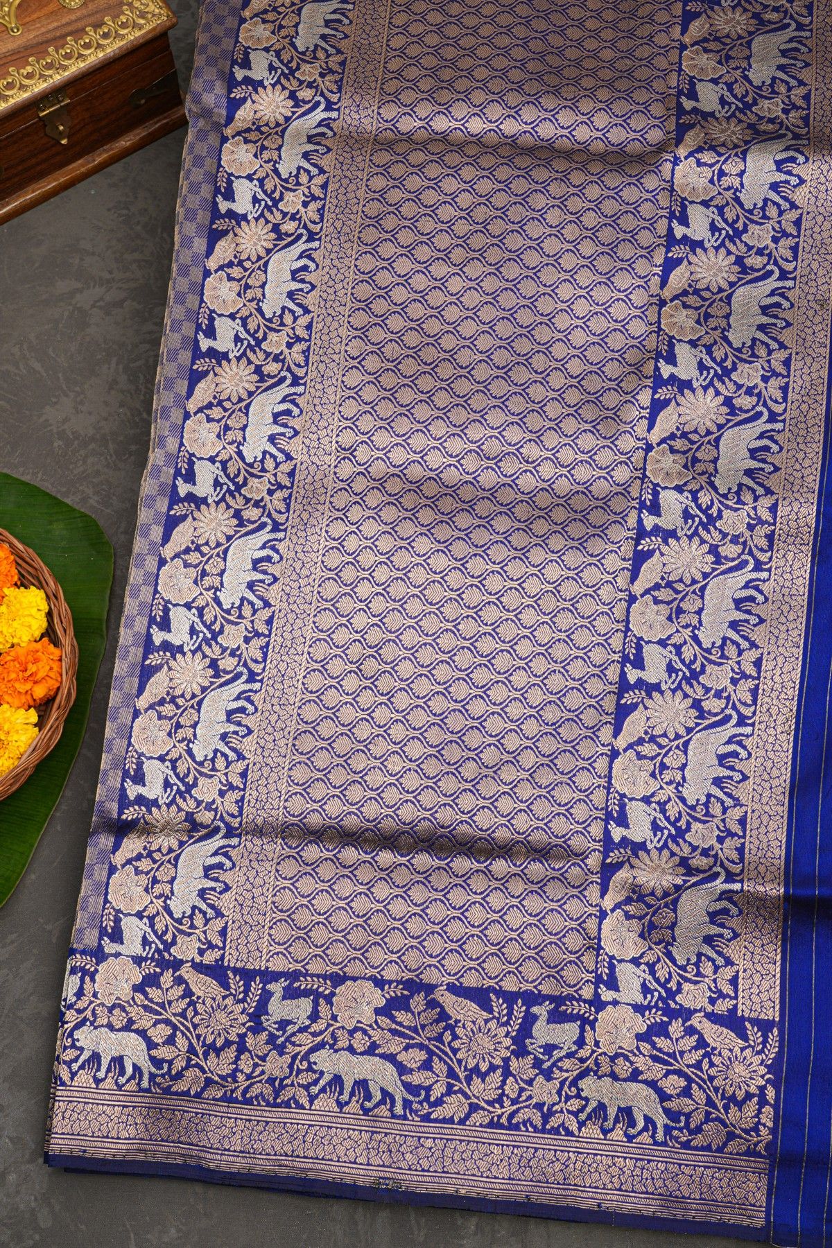 Banarasi Silk Navy Blue Saree