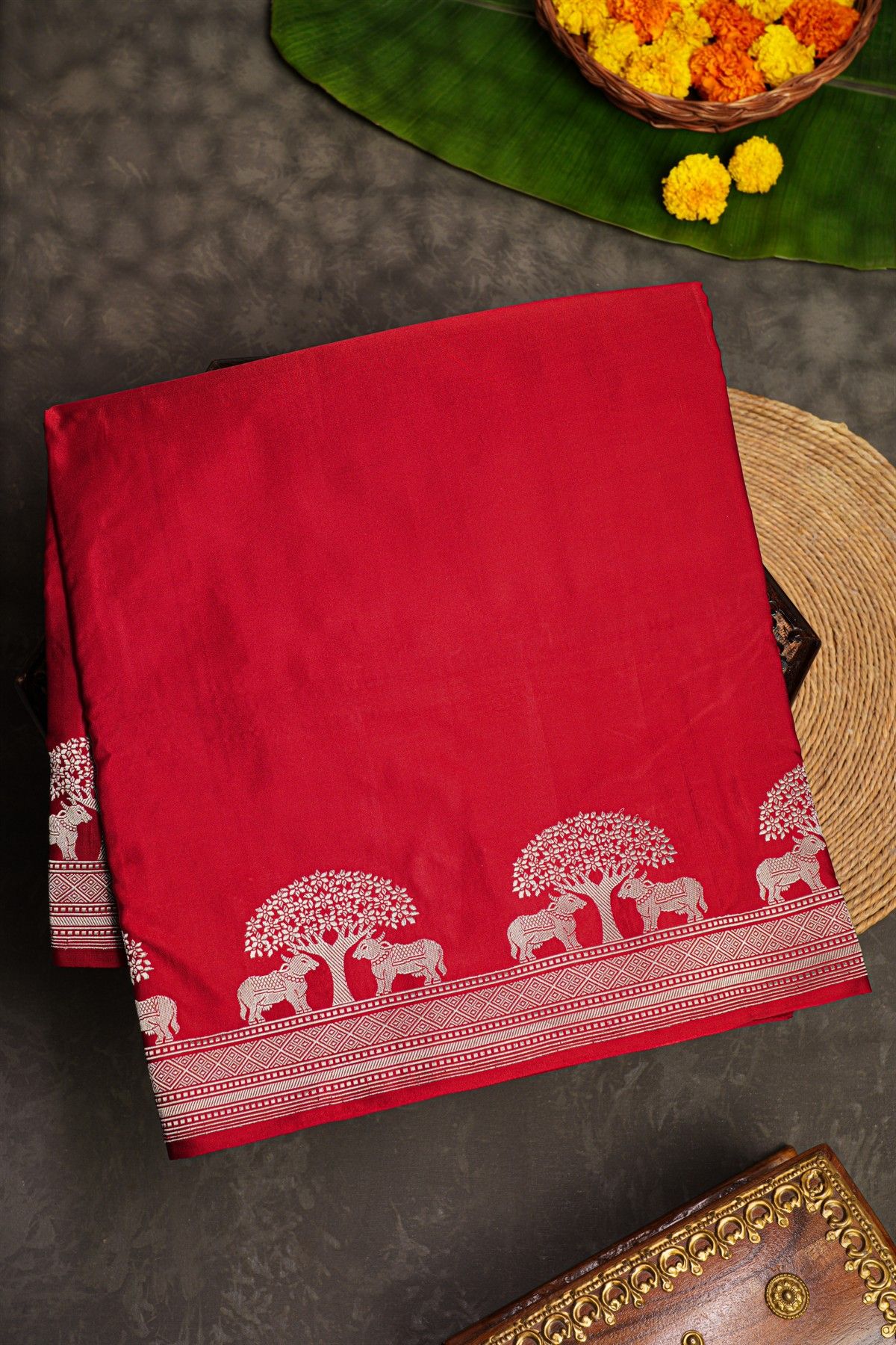 Banarasi Silk Red Saree