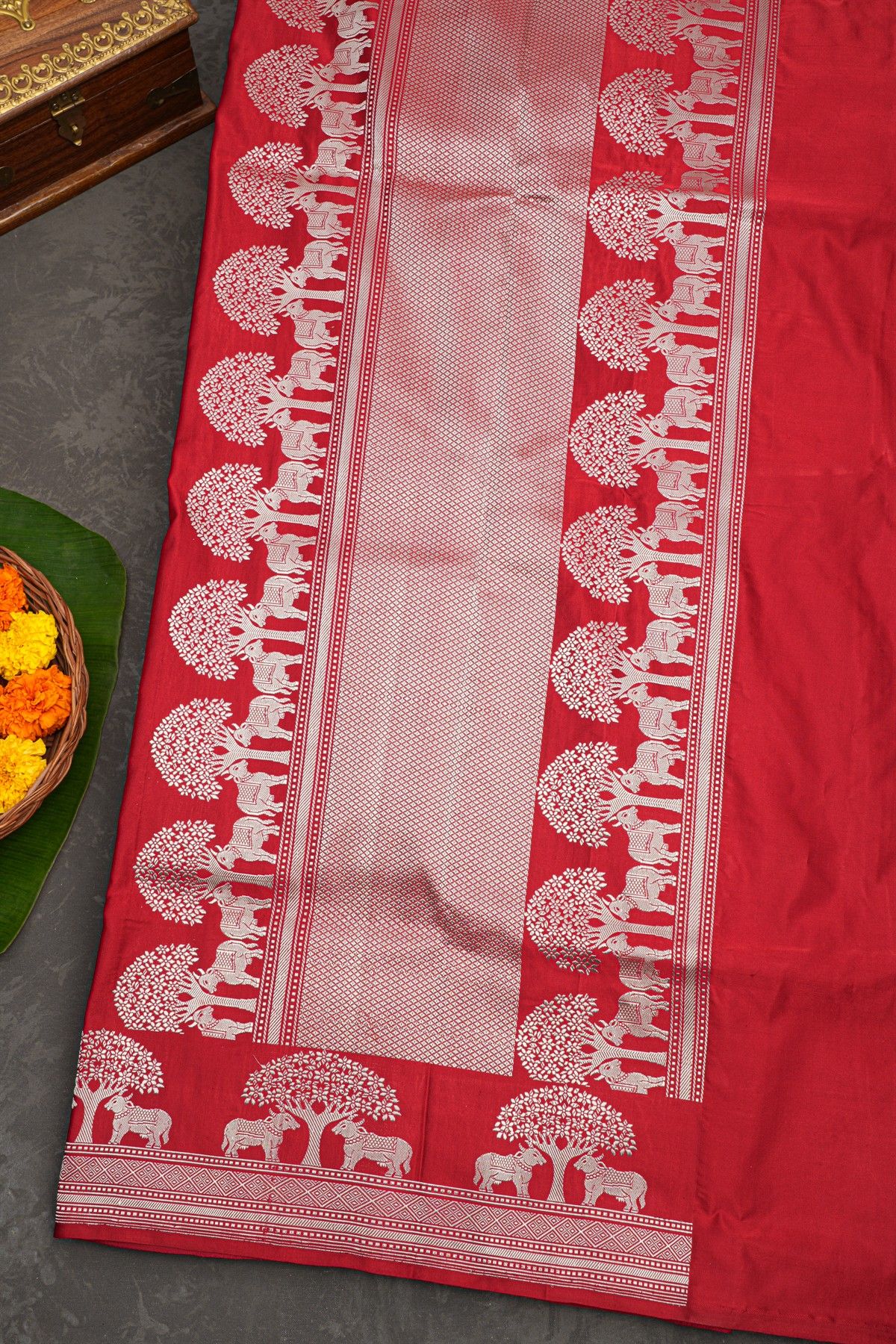 Banarasi Silk Red Saree