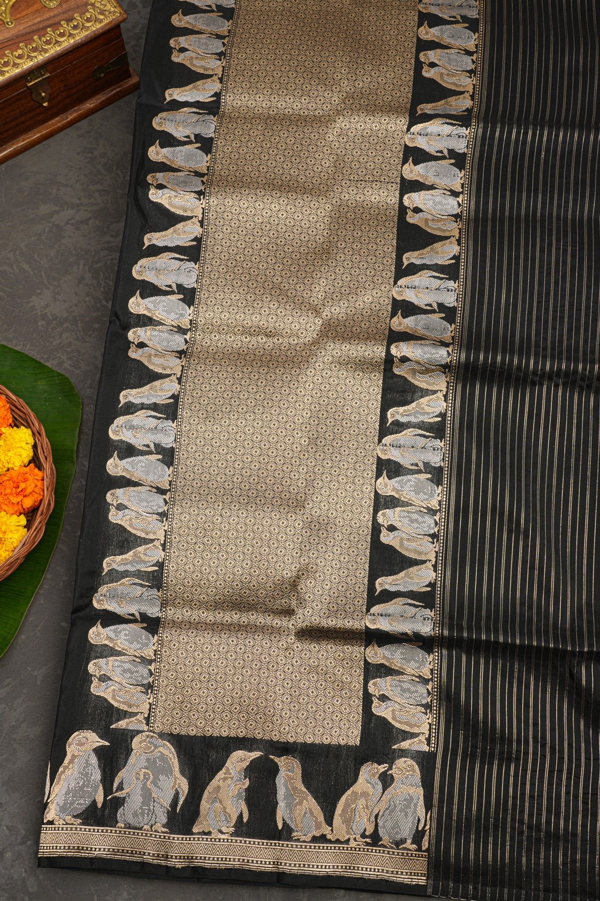 Banarasi Silk Black Saree