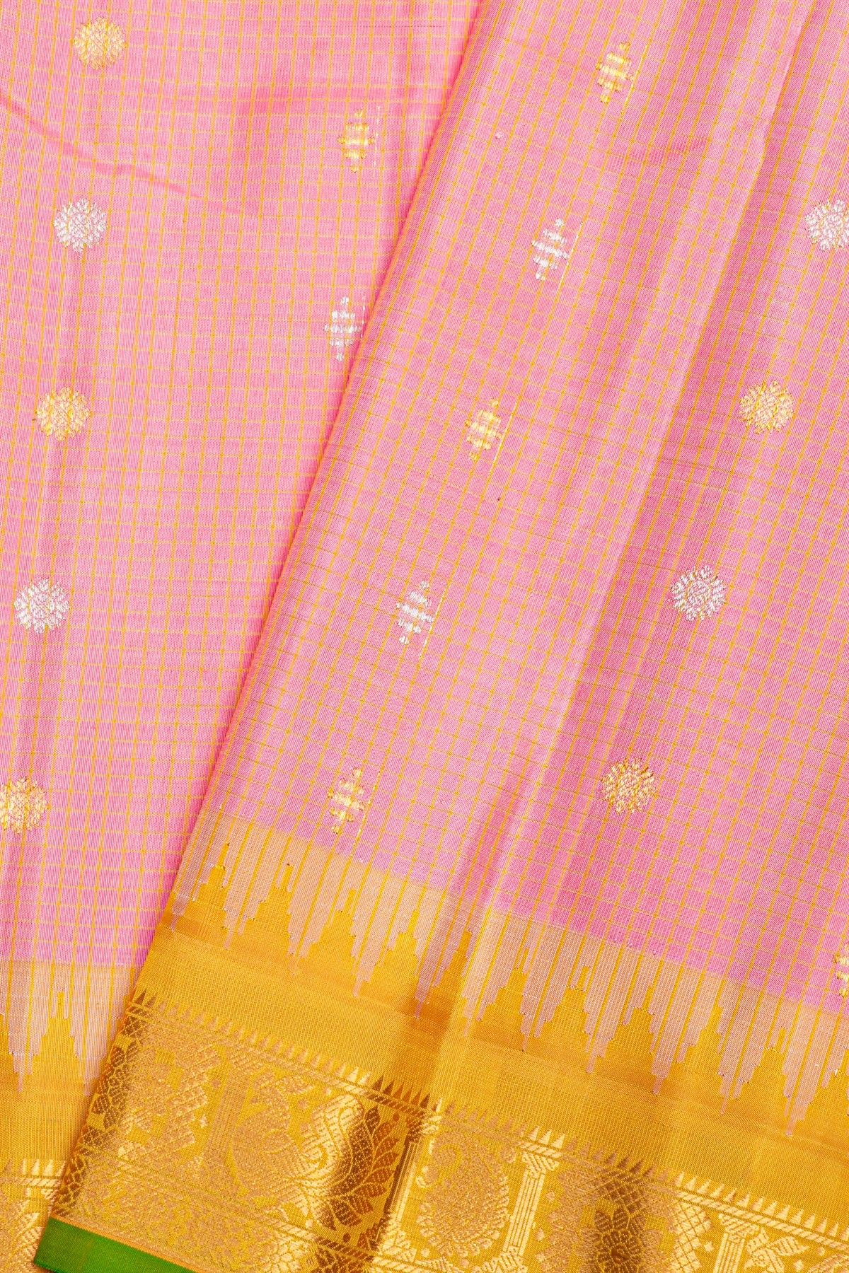 Gadwal Silk Baby Pink Saree