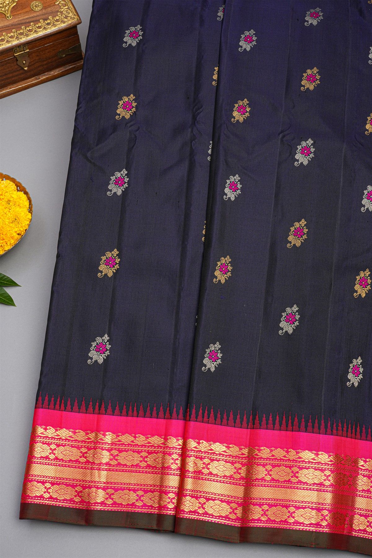Gadwal Silk Black Saree
