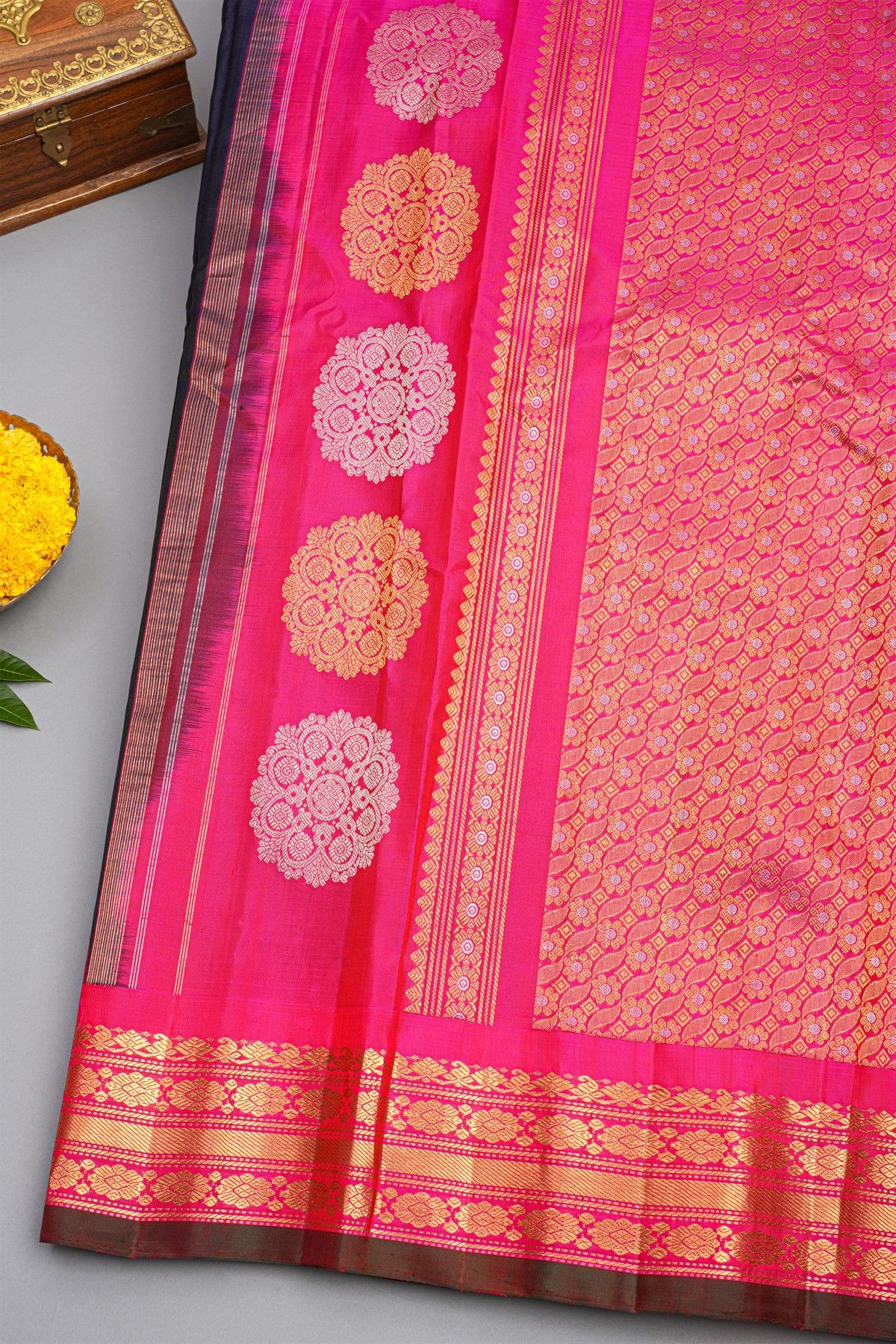 Gadwal Silk Black Saree