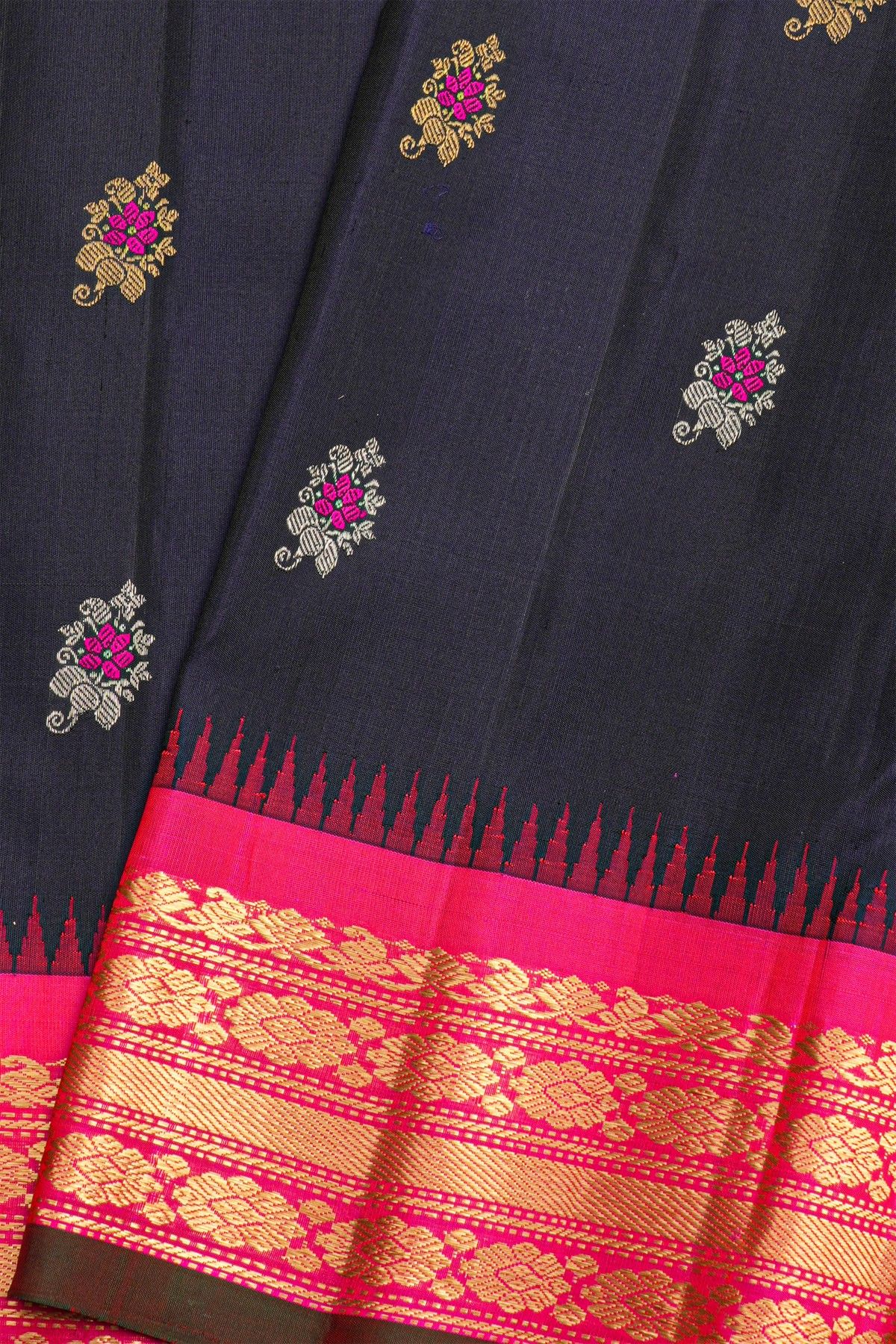 Gadwal Silk Black Saree