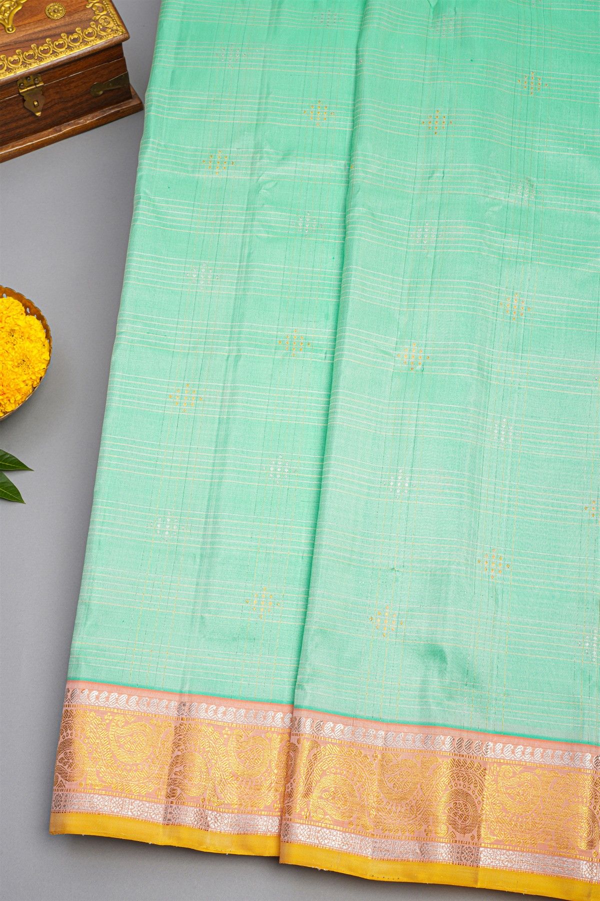 Gadwal Silk Sky Blue Saree