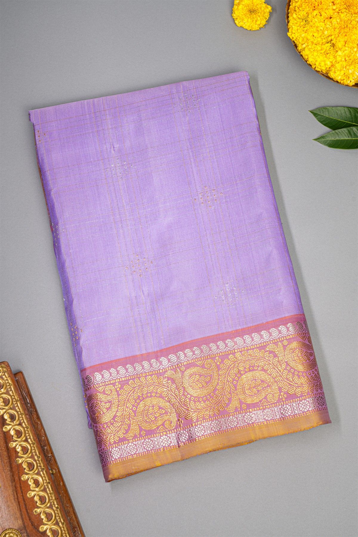 Gadwal Silk Lavender Saree
