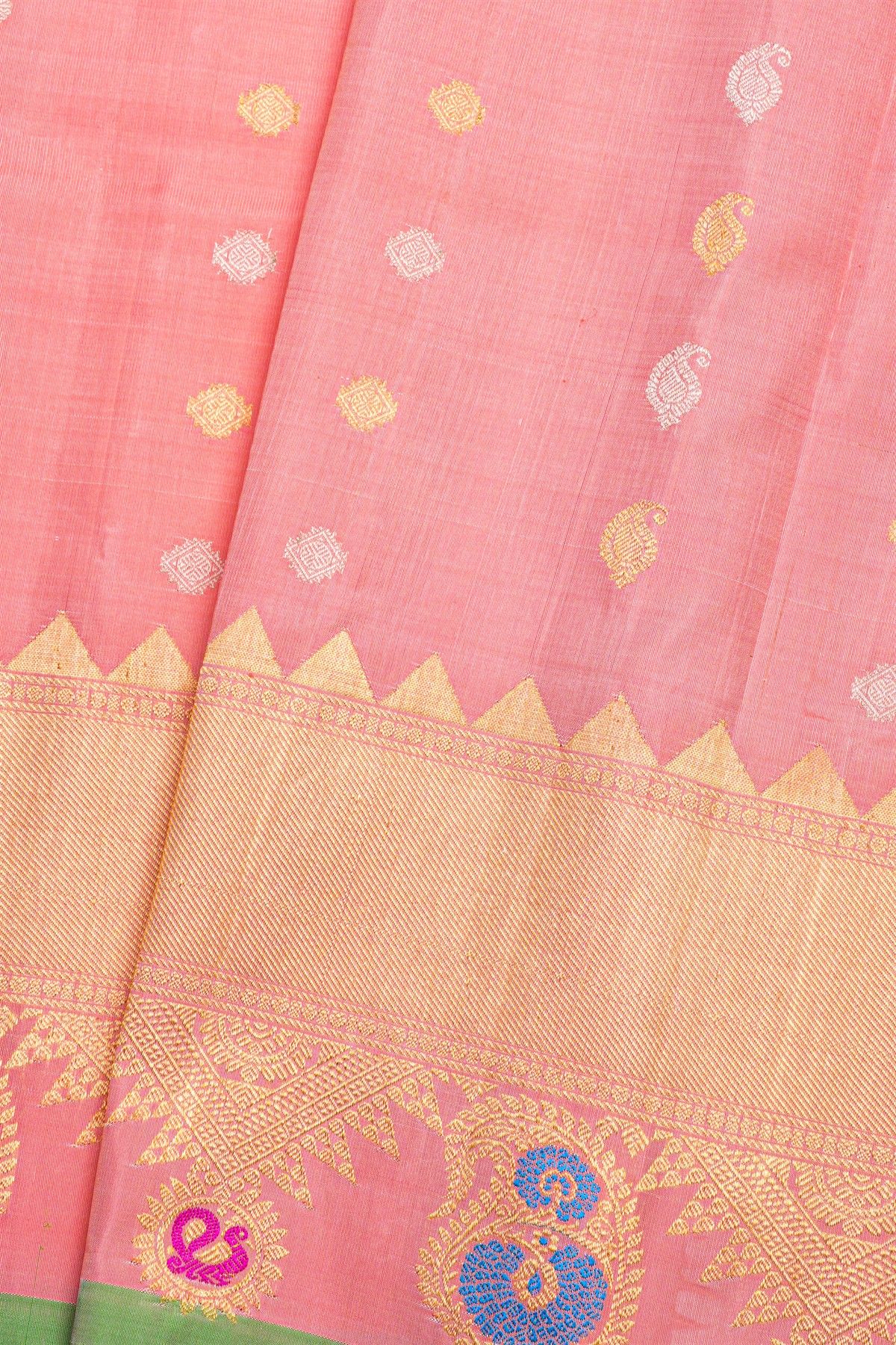 Gadwal Silk Baby Pink Saree