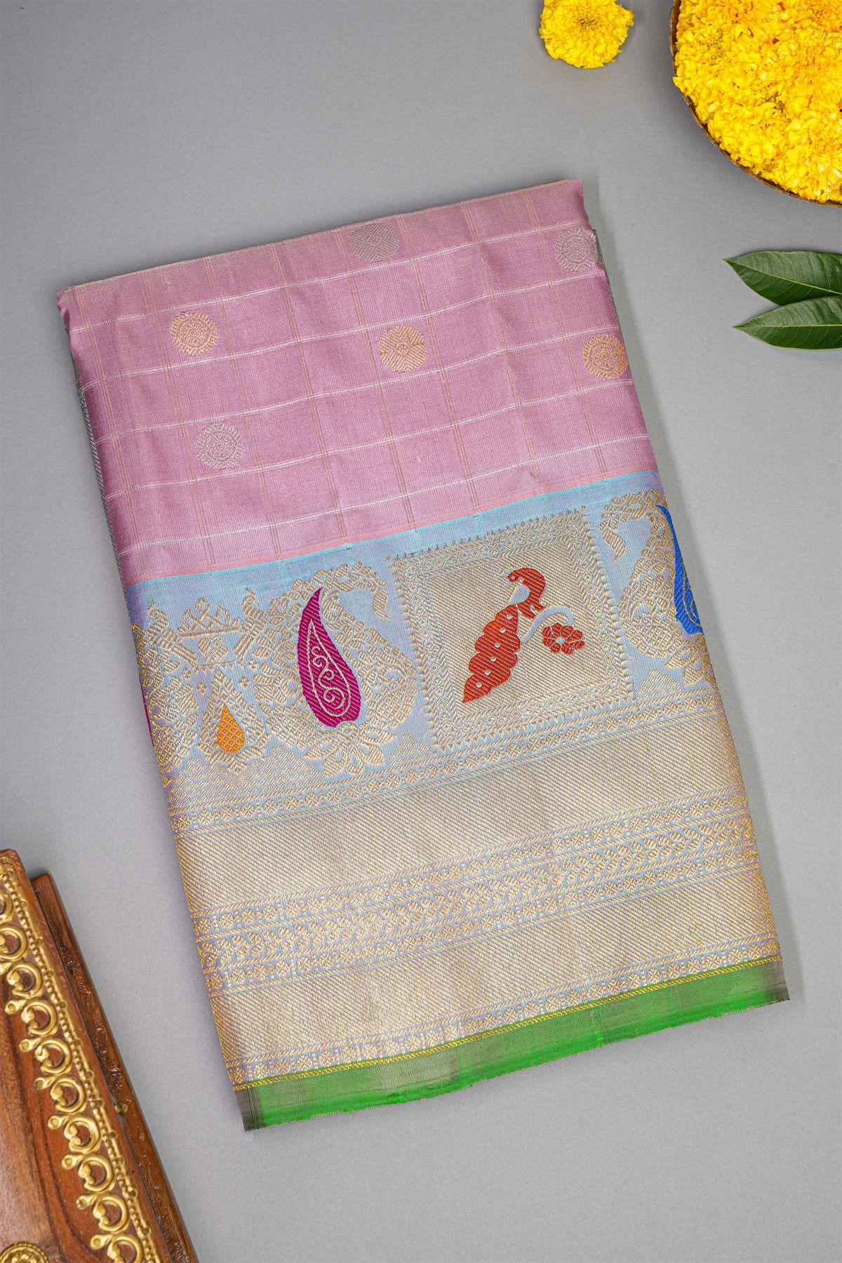 Gadwal Silk Lilac Saree