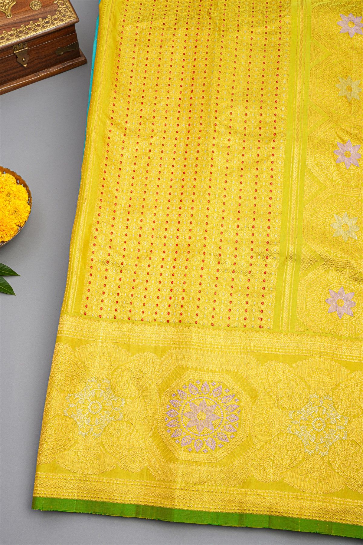 Gadwal Silk Sky Blue Saree