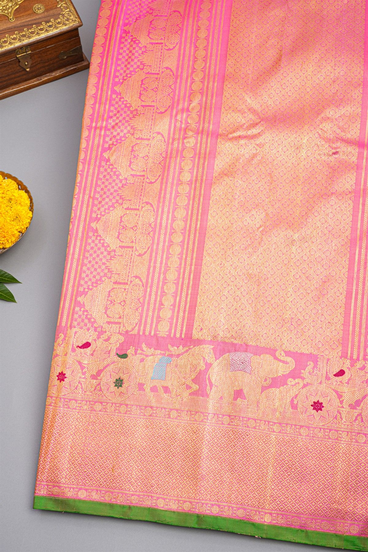 Gadwal Silk Yellow Saree