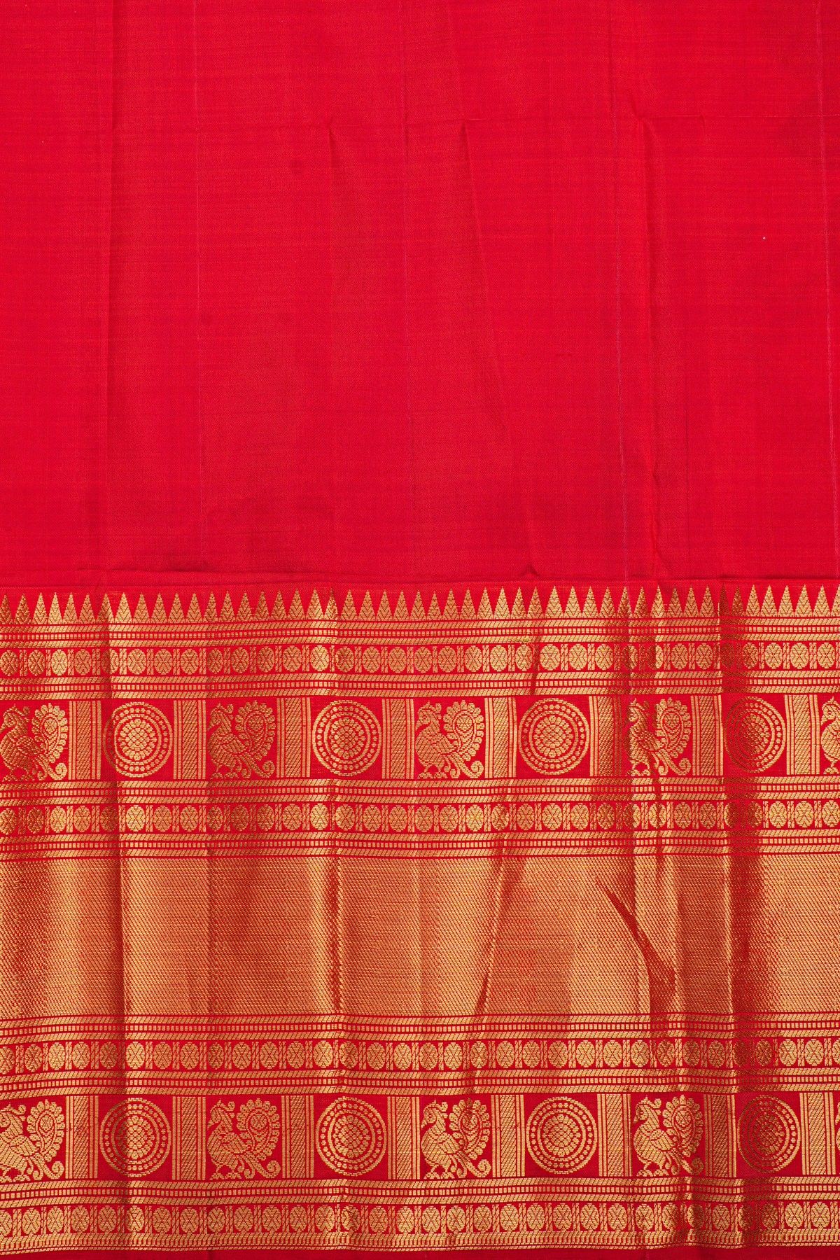 Kancheepuram Eco Print Silk Off White Saree
